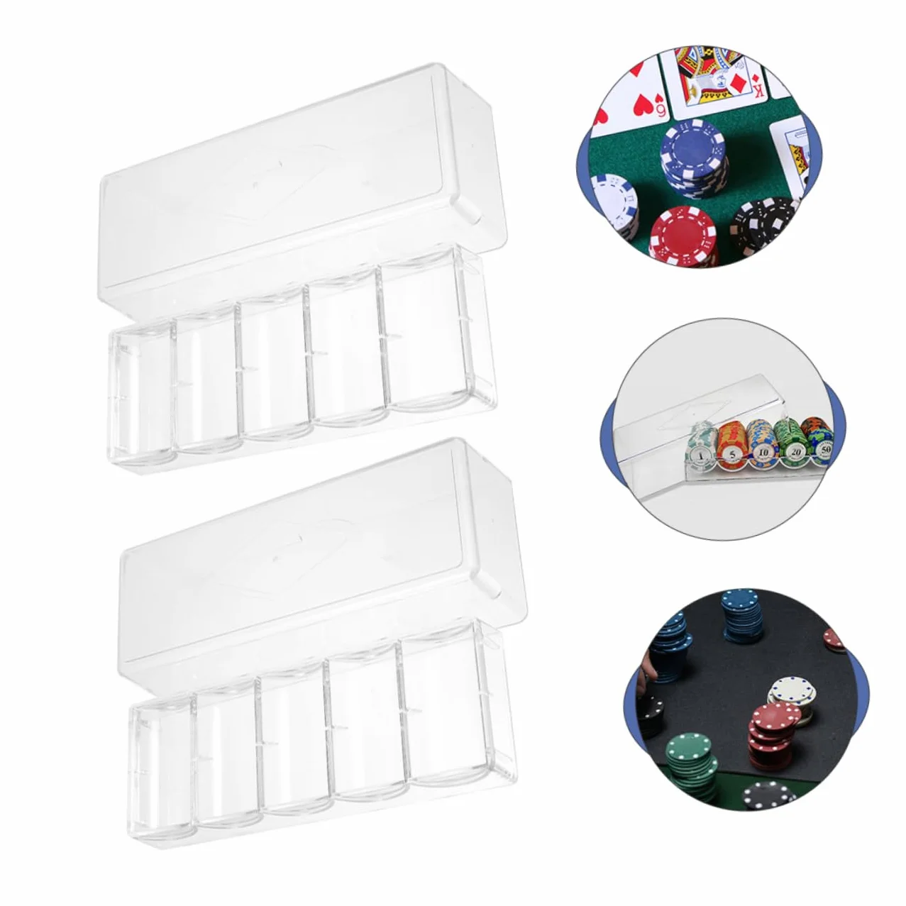 Toddmomy 2Piezas Organizadora de Fichas de Póker con Tapa Rack de Almacenamiento Transparente para Mantener Ordenadas de Póker Casa