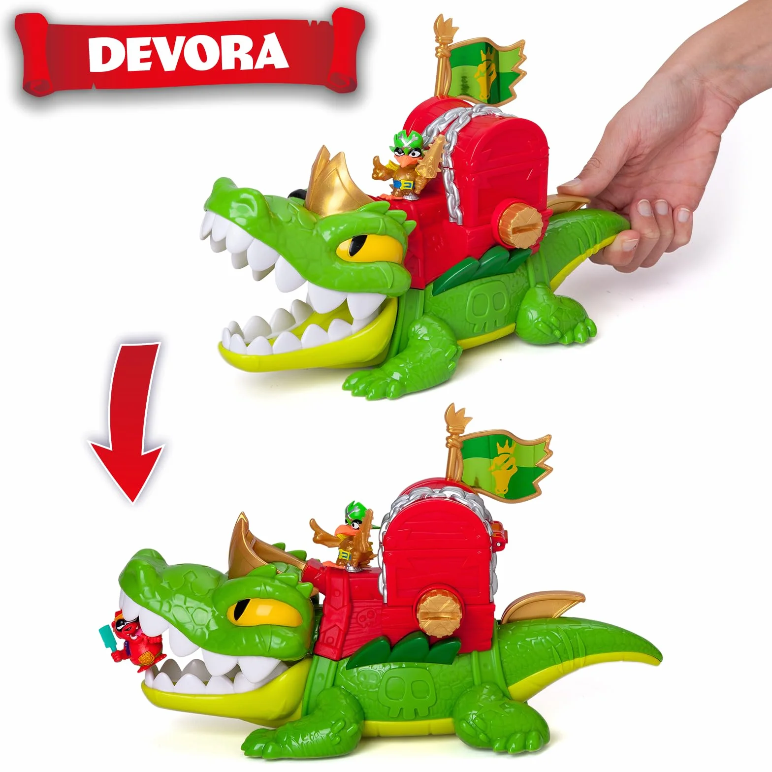PIRATIX King Croc articulado con cofre tesoro