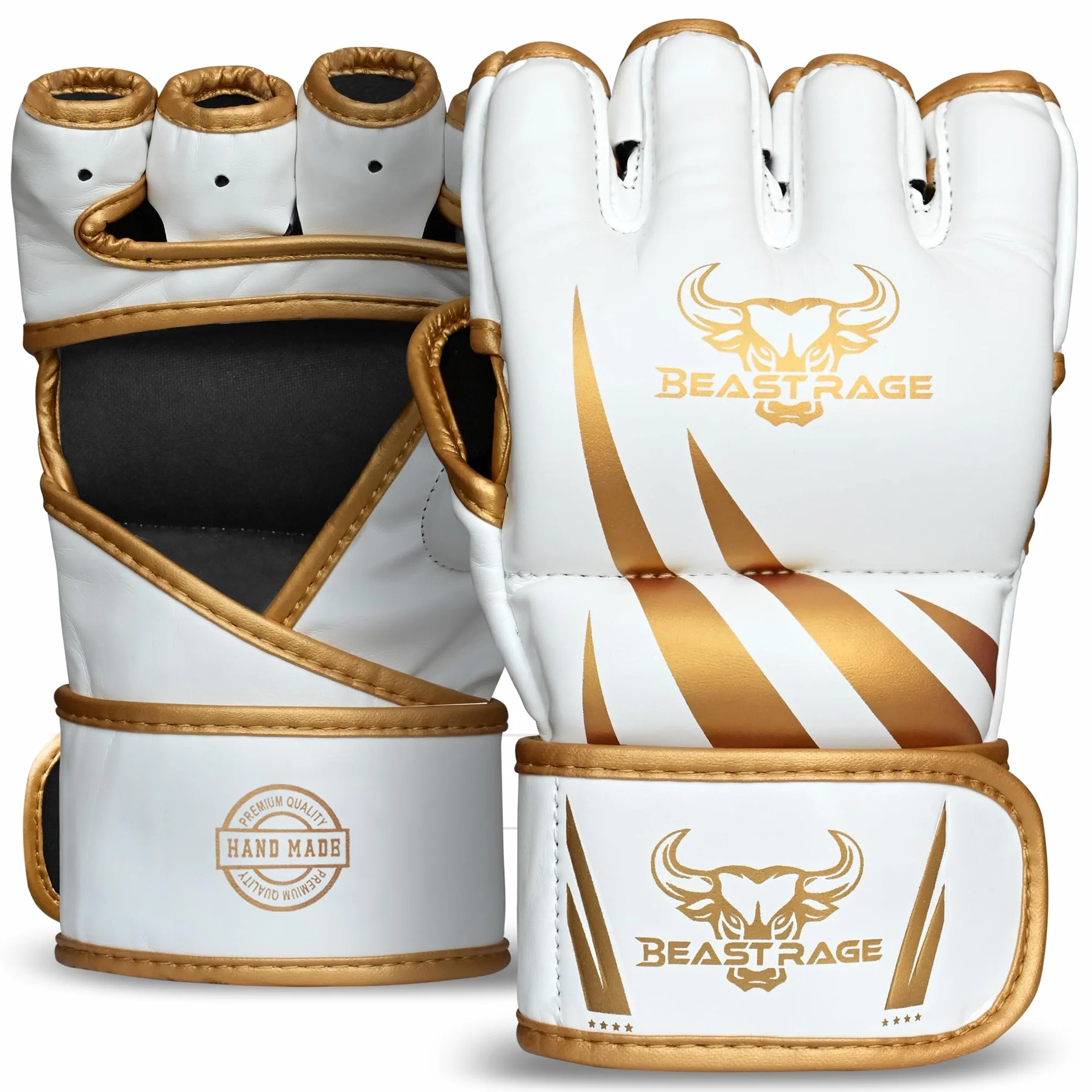 BEAST RAGE Guantes MMA para hombre grappling Muay Thai kickboxing con soporte muñeca almohadilla amortiguadora