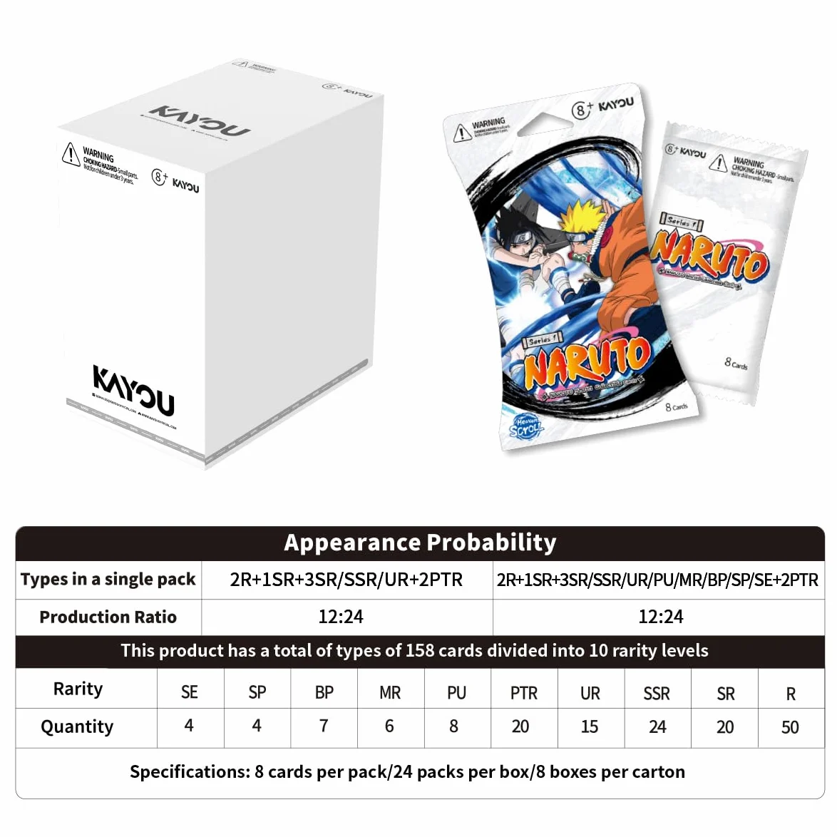 Kayou Naruto Heaven Scroll Edition Blister (24) | Caja con 24 Blisters de Cartas Coleccionables, 8+ Años, Español/Alemán/Inglés/Francés/Italiano