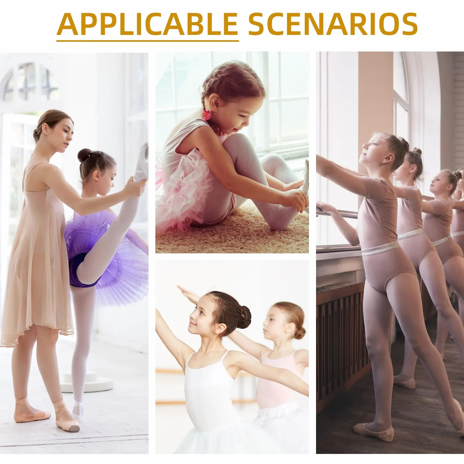 Zapatillas de Danza PU-Cuero Zapatos de Ballet Suela Completa Calzado Gimnasia Ritmica para Niña y Mujer 22-43 EU