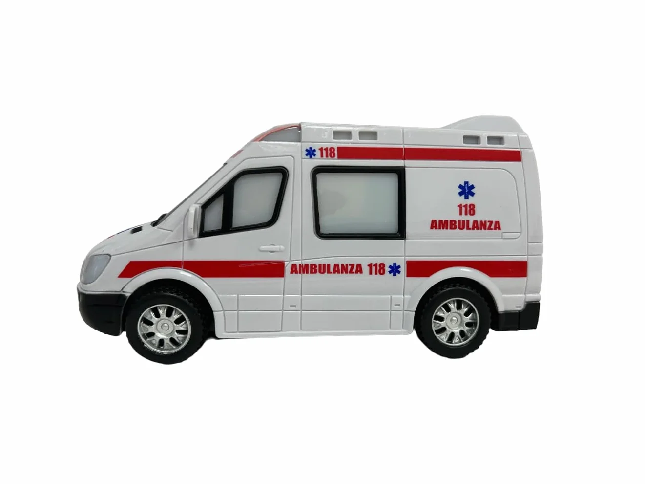 Ambulancia Juguete con Luces y Sonidos y Movimiento Misterio Bump & Go Ambulancia de Primeros Auxilios con Luces Sonidos, Ambulancia para niños, con Movimiento de Sirenas