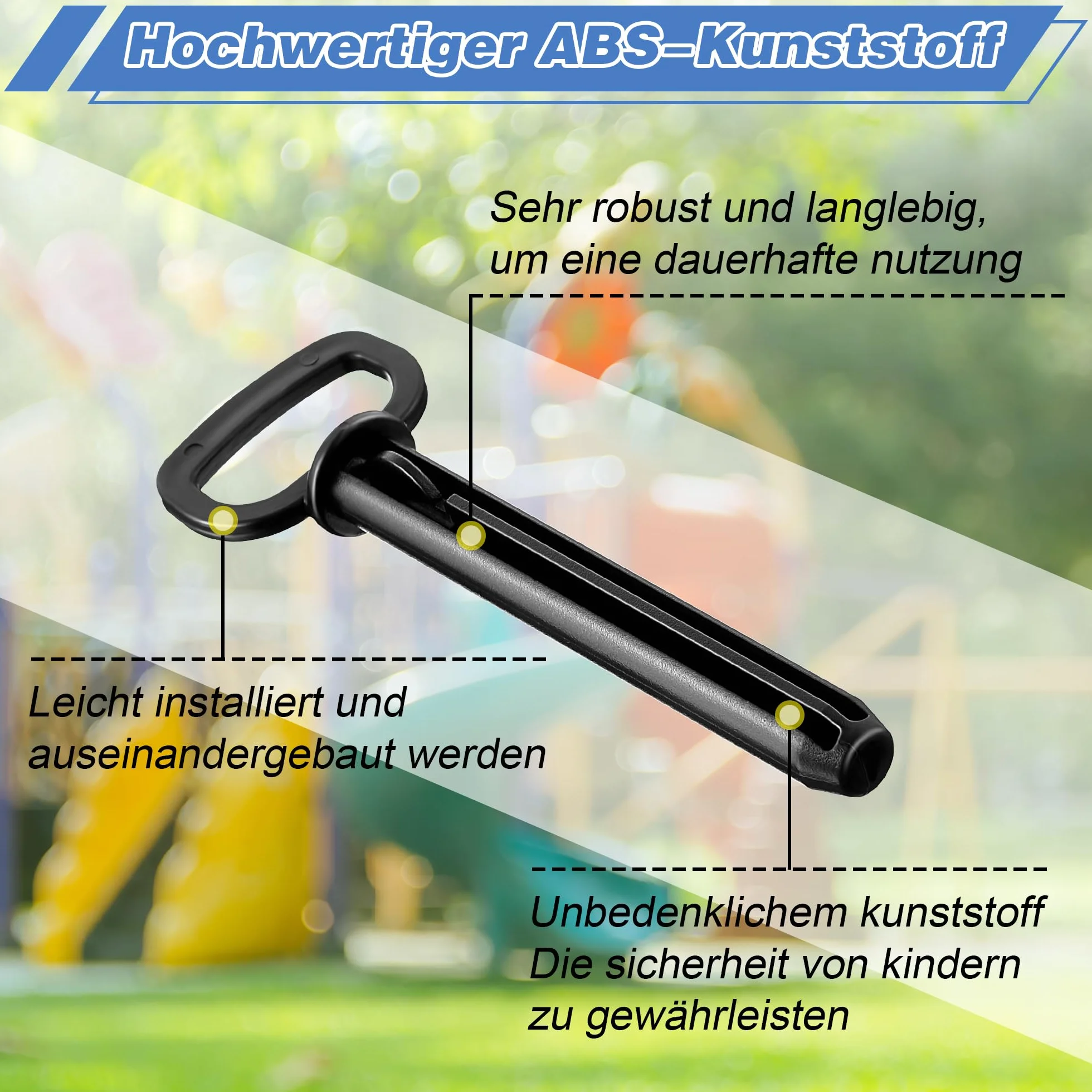 Enhon 3 Stück Toys Kupplungsbolzen Car Zubehör für Traktoren Zubehör für Trettraktoren Zum Anhängen Von Trailern, Zubehör für Kinderfahrzeuge, Schwarz Hochwertiger Kunststoff