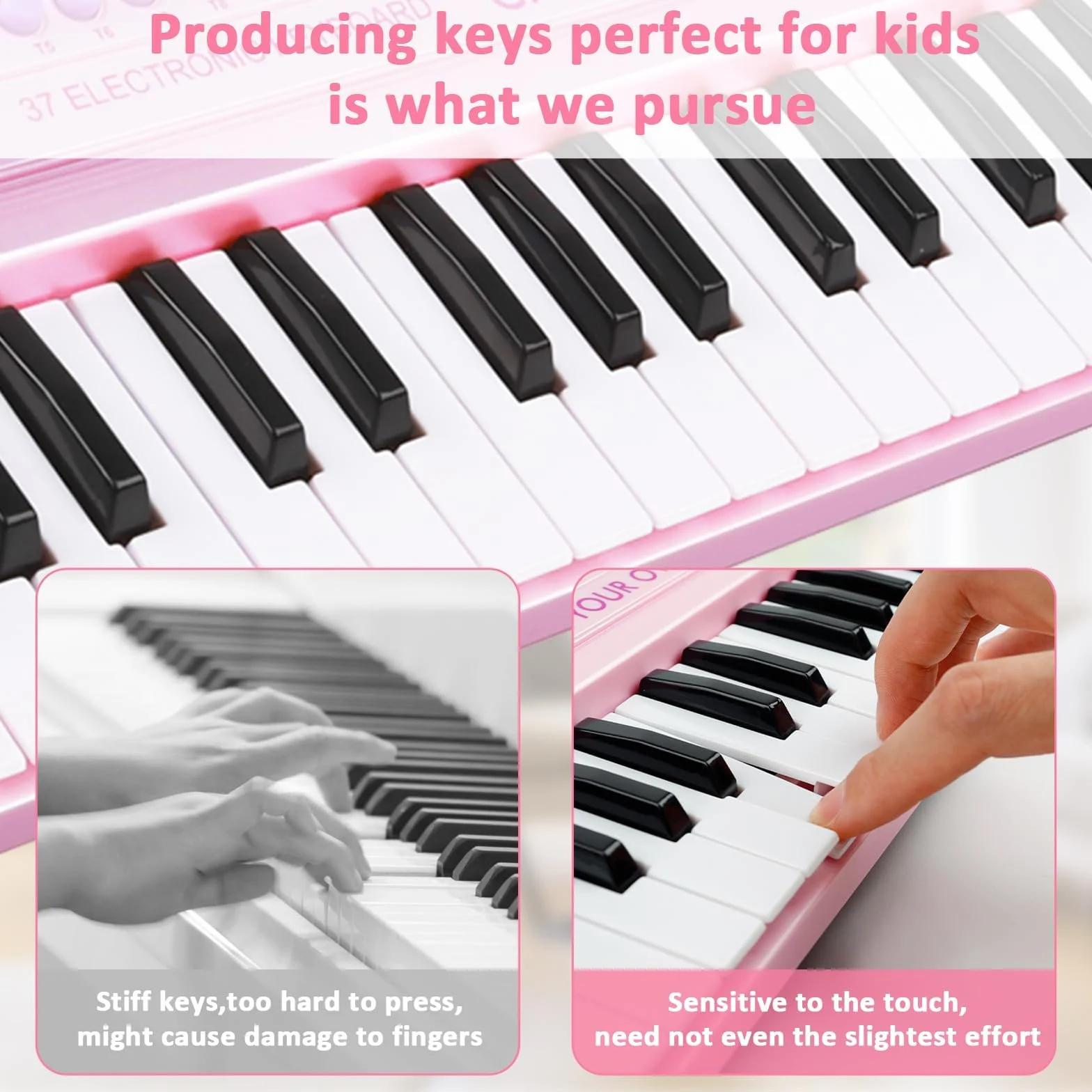 Teclado Piano 37 Teclas, Piano Electrónico Infantil, Teclado de Música Digital Portátil para Niños, Educativa Regalo para Principiant
