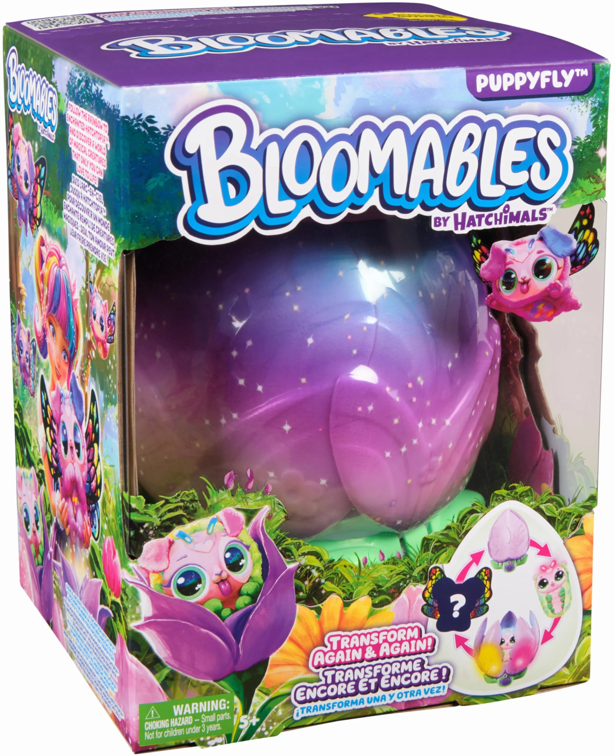 HATCHIMALS BLOOMABLES - Puppyfly Peluche Interactivo Sorpresa con Transformación Mágica Repetible y más de 100 Sonidos - 6073019 - Mascota Interactiva - Juguetes Niñas 5 Años + Regalo Niña 5 Años +