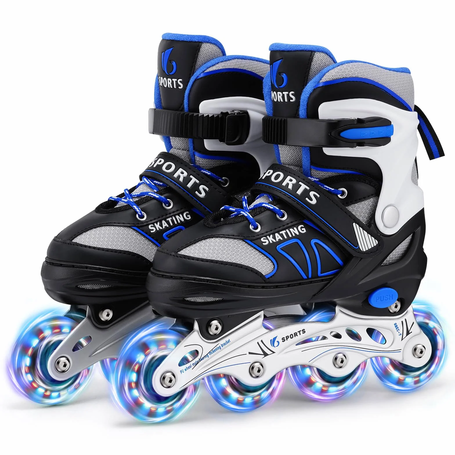 Patines en Línea Ajustable para Niño con Ruedas de Iluminación, Tallas Ajustables para Principiantes
