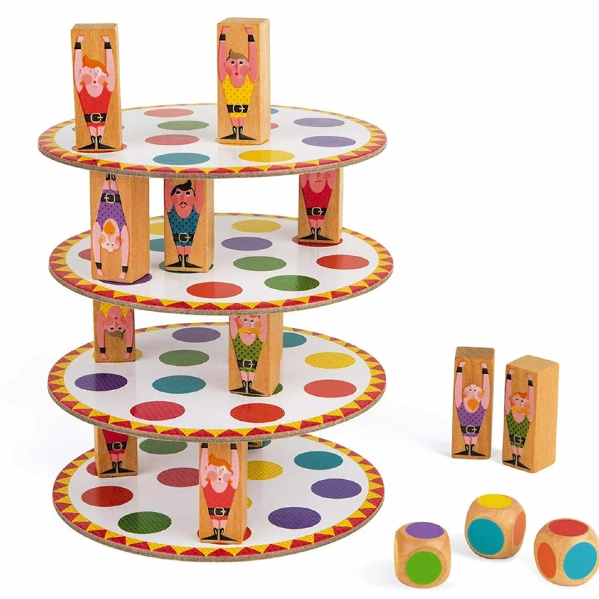Janod - Acrobat' - Juego de Habilidad y Estrategia, Juegos de Mesa para Niños, Concentración y Motricidad Fina, para 2 Jugadores O Más - Desde Los 5 Años, J02757