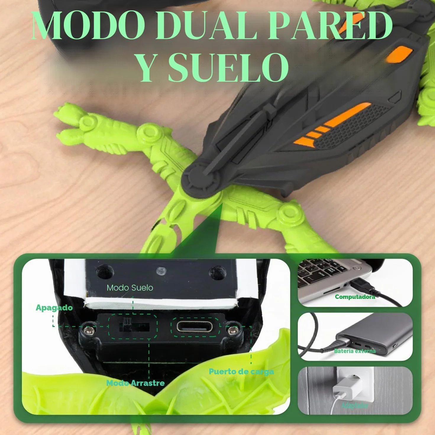 snookids Lagarto Teledirigido, Lagartija Teledirigida Gecko Radio Control Robot Juguete con Ojos LED Brillantes Movimientos Realistas, Regalos Fiesta de Cumpleaños Niños y Niñas de 3, 4, 5, 6, 7 y 8+