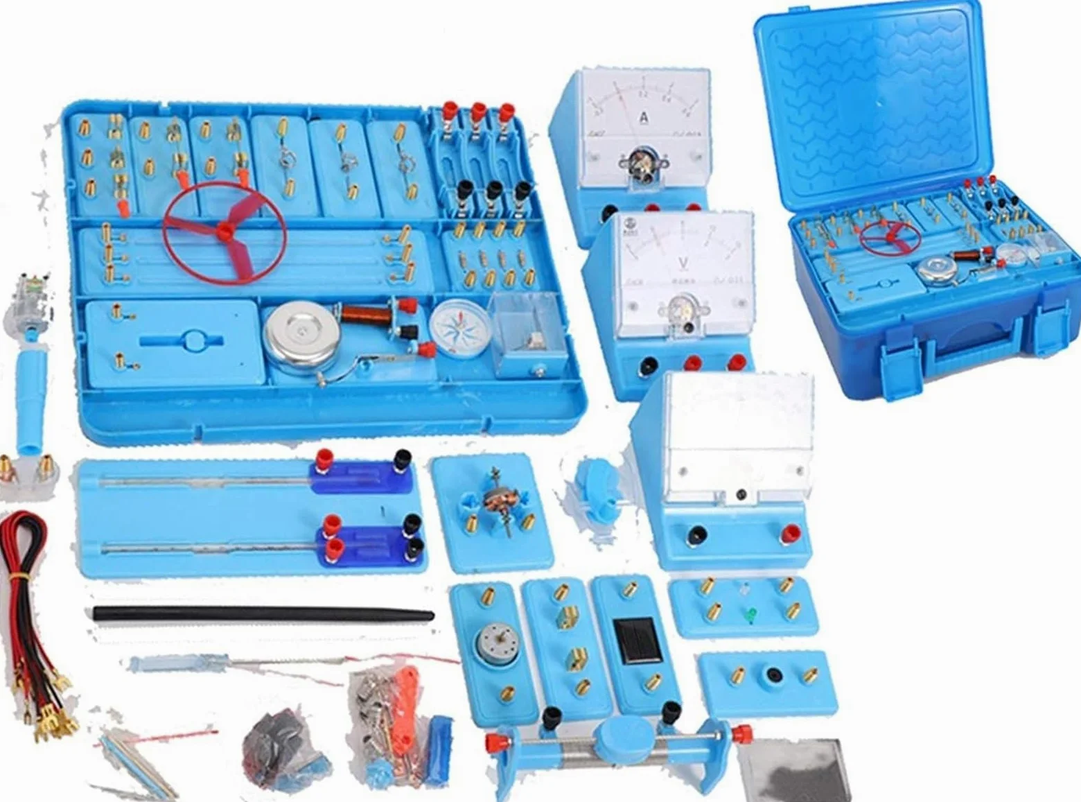 Caja Completa Para Experimentos De Circuitos Electromagnéticos, Juego Completo De Instrumentos Eléctricos Y De Física Multifuncionales, Kit De Exploración De Laboratorio De Electricidad Y Magnetismo