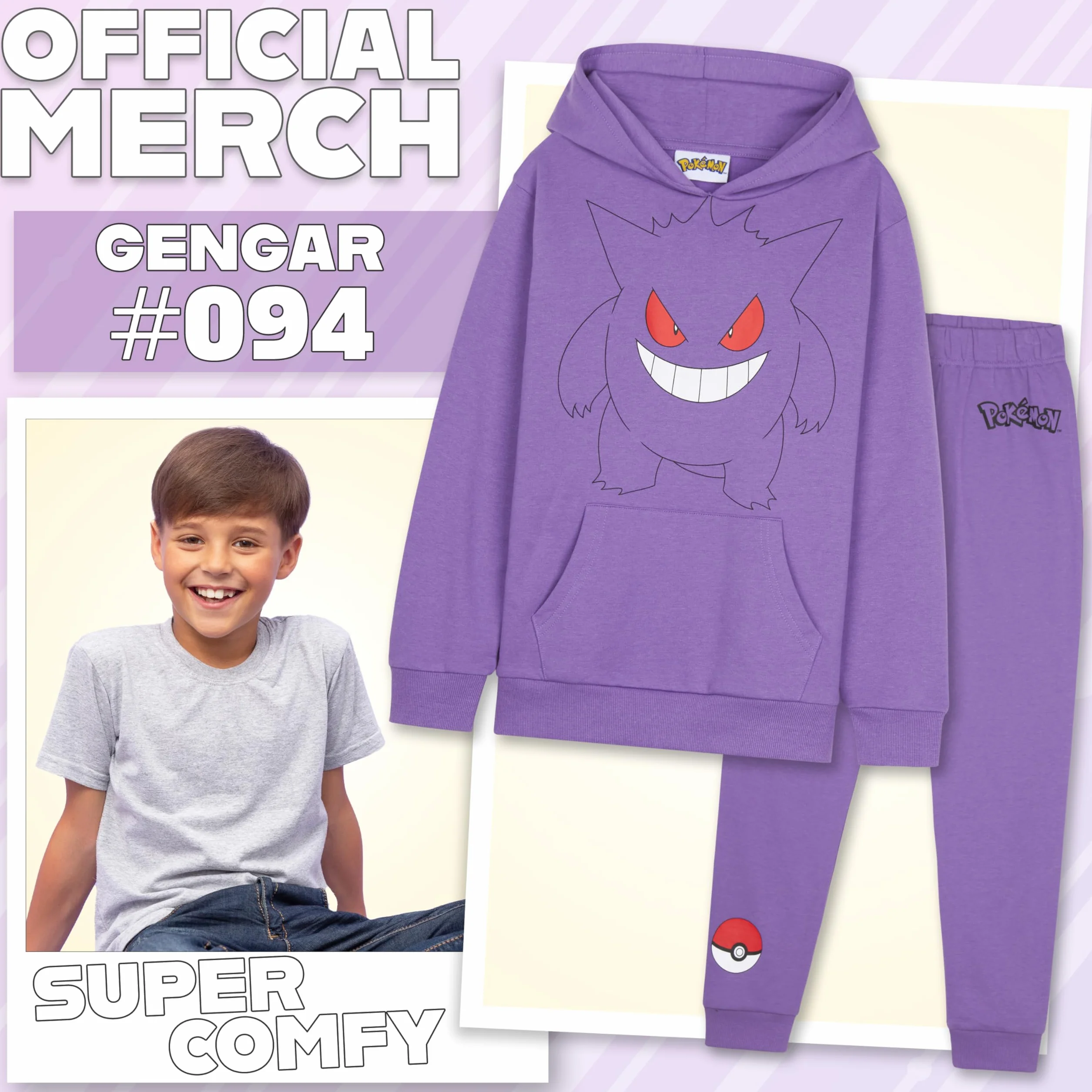 Pokémon Chandal Niño 2 Piezas Sudadera con Capucha y Pantalones Jogger Anime Regalos