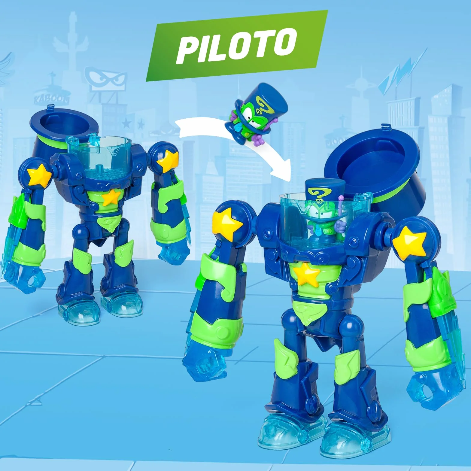 SUPERTHINGS – Ultra Striker Enigma. Robot Ultra Striker de Enigma de la Serie de TV “SuperThings Kazoom Power”. Contiene 1 Ultra Striker Robot, 1 Enigma Exclusivo, 1 Accesorio