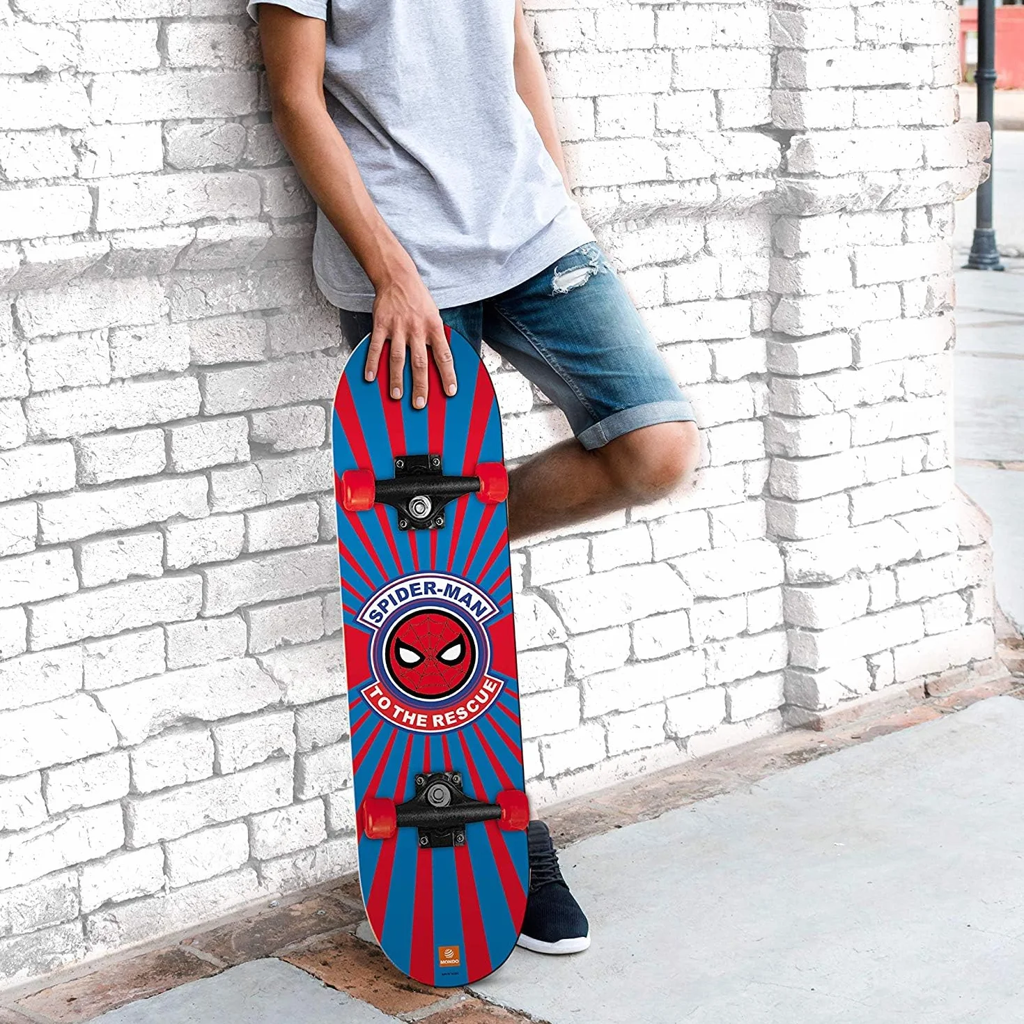 Mondo Toys - Monopatín Spiderman - Ruedas de PVC - Tablero de 9 Capas - 80 x 20-18396