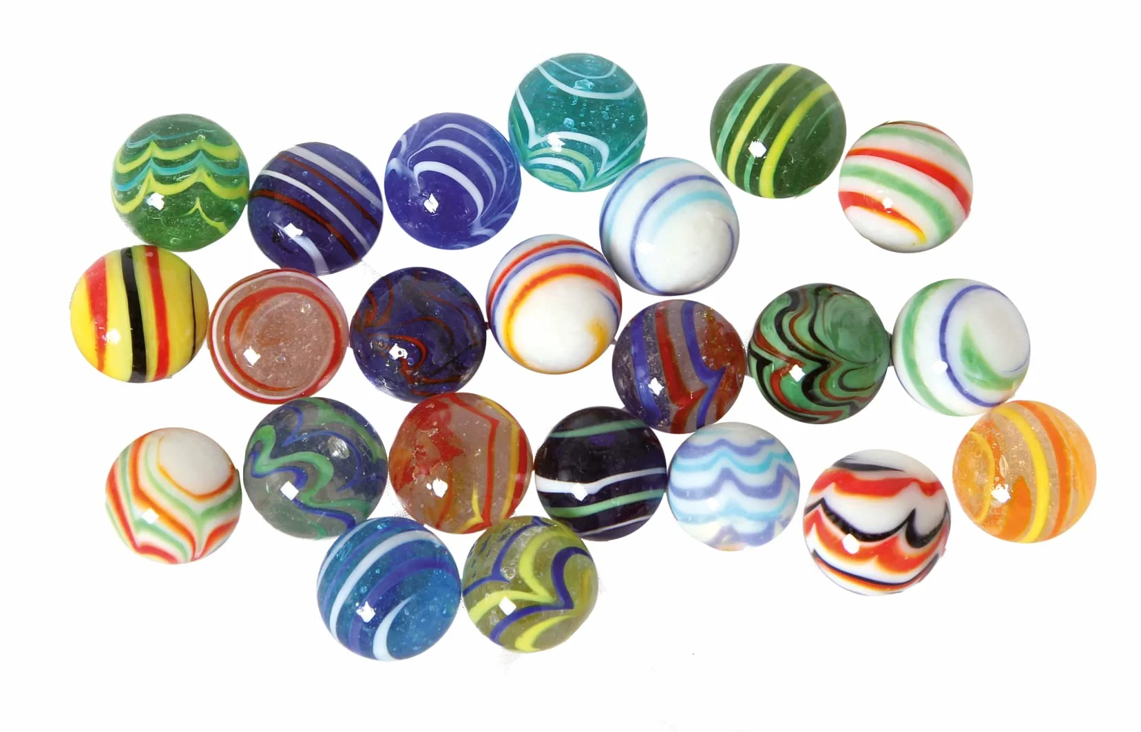 Canicas de cristal de 20 mm, 24 piezas.