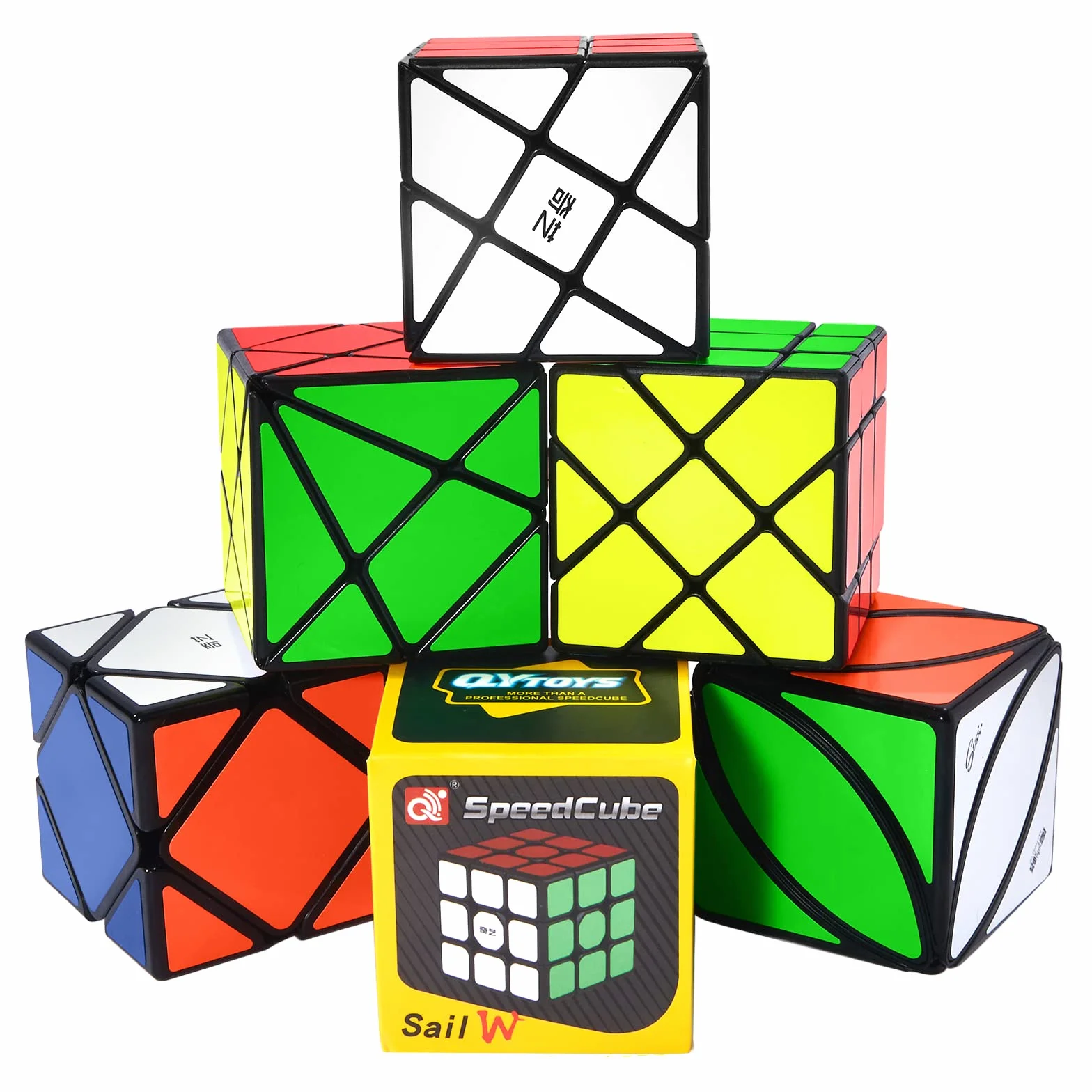 ROXENDA Cubos de Velocidad, [Paquete de 6] Speed Cube Set - Skew Axis Windmill Fisher Ivy 3x3x3 Speed Cube Smooth Magic Cubes Colección de Rompecabezas