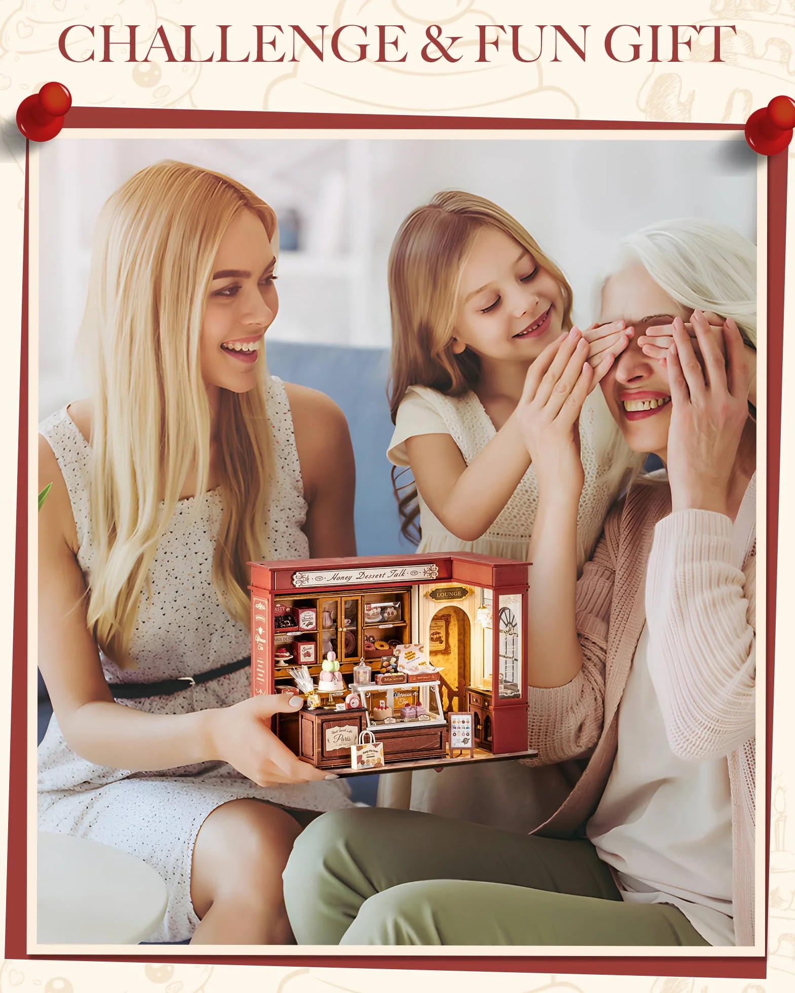 Rolife Miniatura Kit de Casa para Adultos Conversación Postre de Miel Kits de Modelos Casa de Muñecas Miniatura Decoración del Hogar Casa de Muñecas para Construir Regalo de Cumpleaños para Adultos