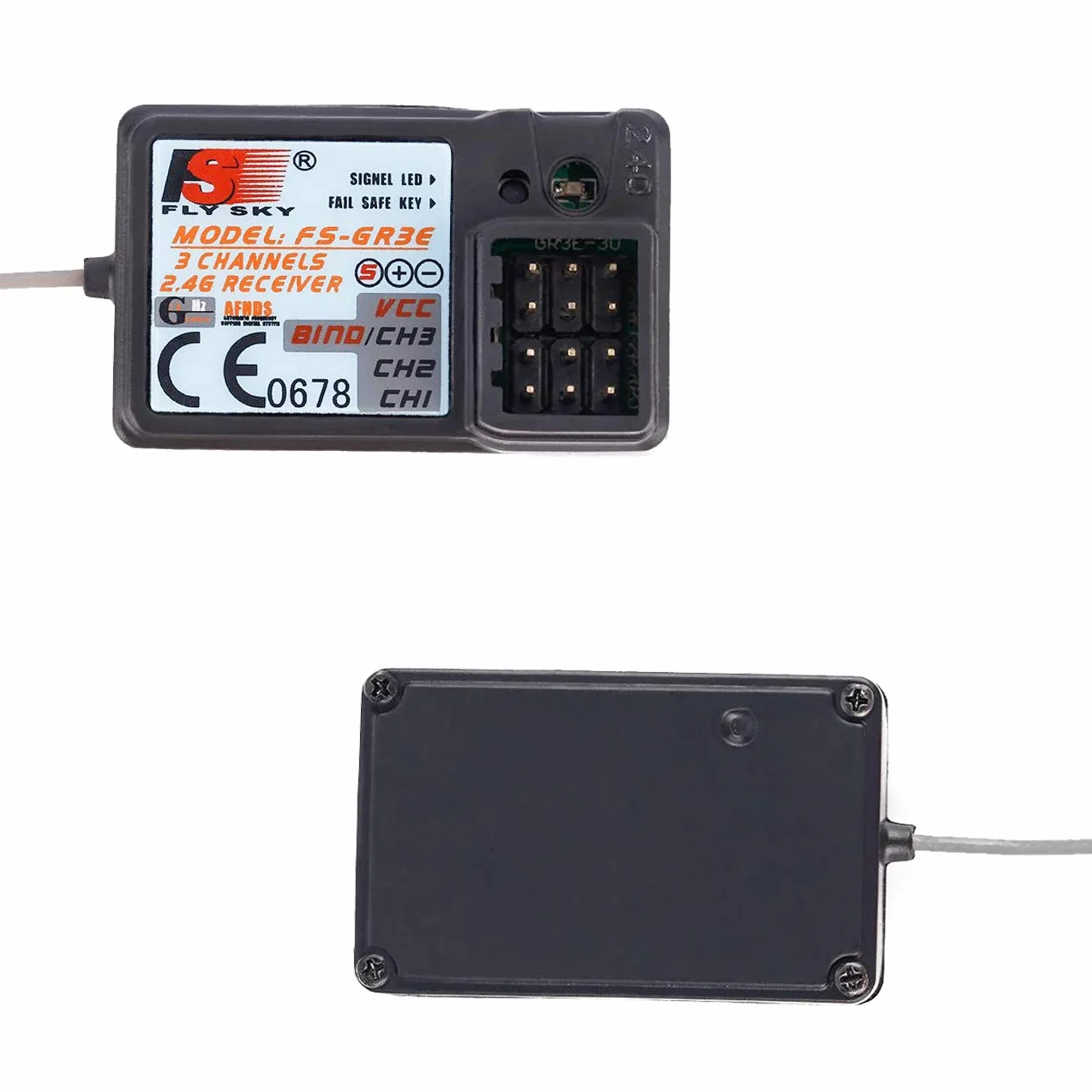 Flysky - Receptor FS-GR3E, resistente al agua, 3 canales, frecuencia 2.4G, receptor de 5 V CC para FS-GT2 FS-GT2B FS-GT3B FS-GT3C FZ-IT4S RC transmisor de barco Geekstory