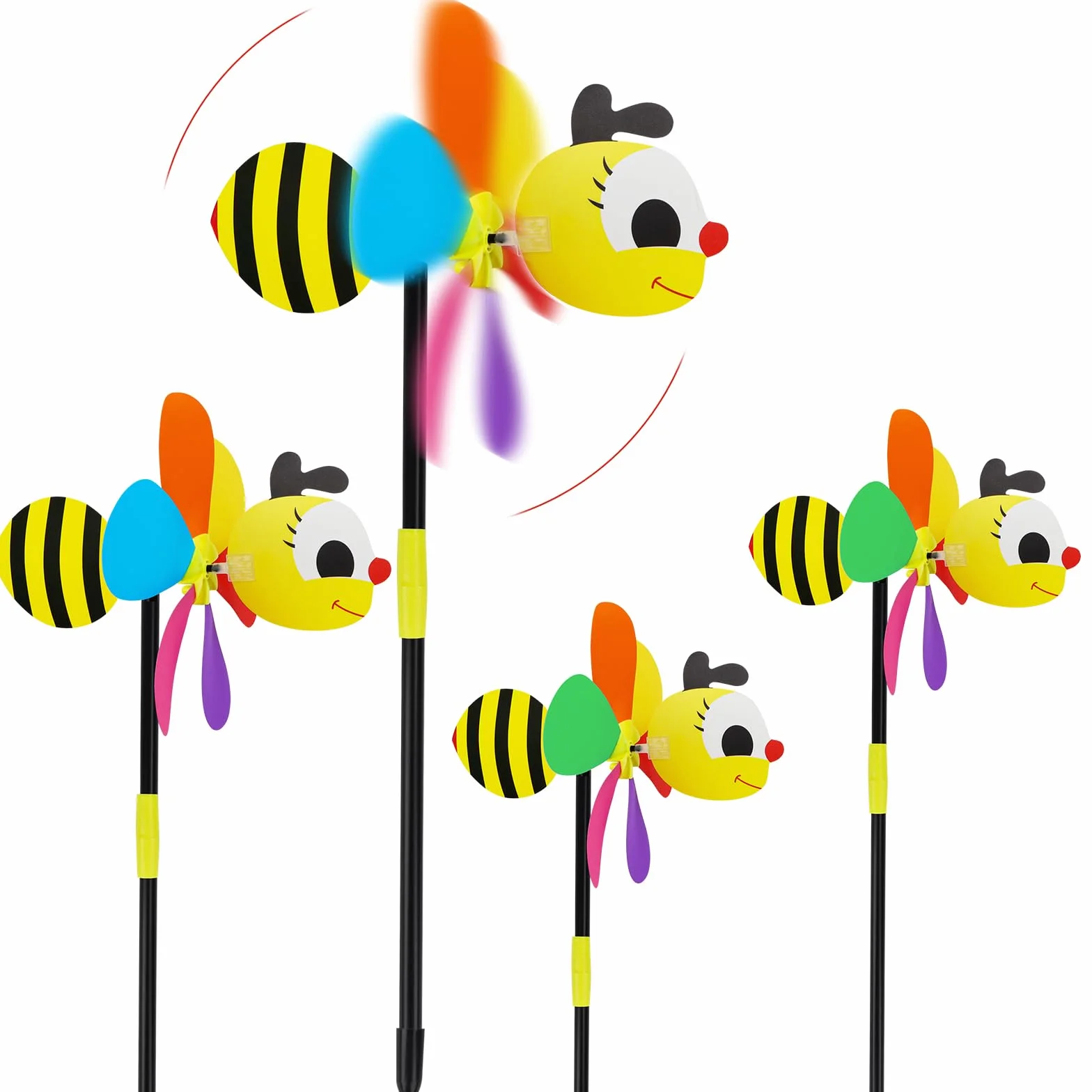 Molinillo de viento para niños, 4 piezas, molinos 3D para jardín y balcón