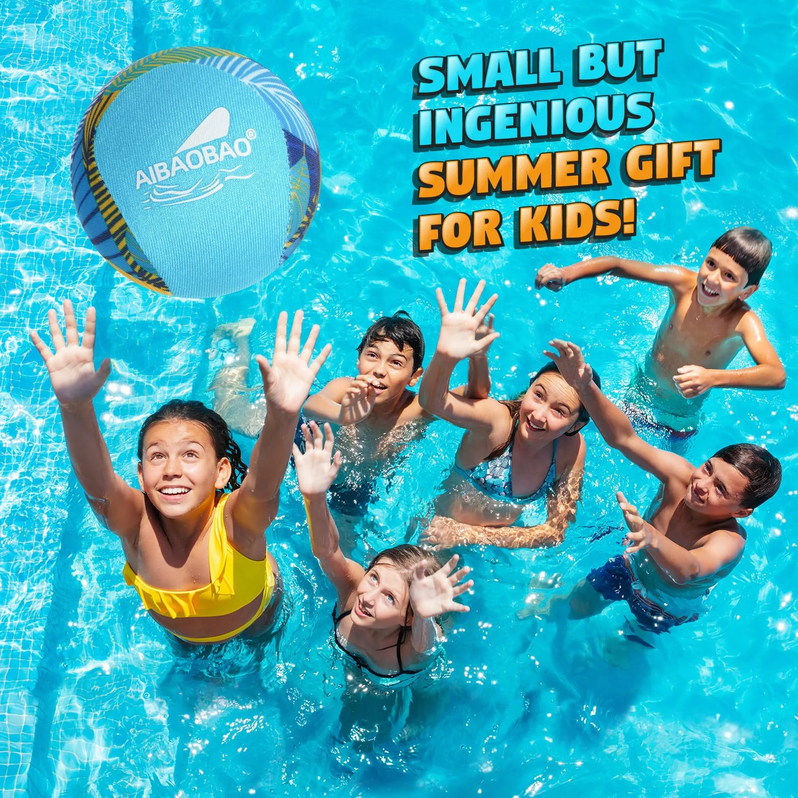 Pelota Agua 2 Pcs Bola de Rebote de Agua, Pelotas De Agua Reutilizables Water Bouncing Ball Secado Rápido Juegos de Playa Piscina Mar Fiesta y Actividades para Niños Adultos (Naranja + Azul)