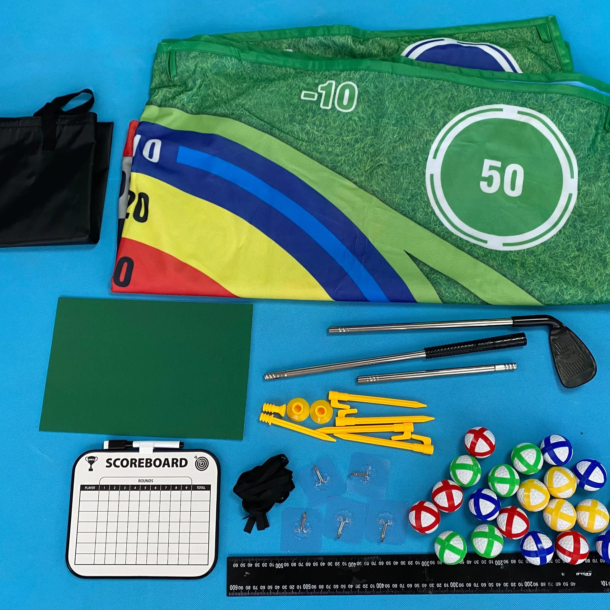Juego De Juegos De golf, Almohadilla De Juego De Doble Cara, Almohadilla De Golf Con 20 Bolas Juegos De golfs En Interiores Para Adultos y Niños En Casa, Entusiastas Del Golfs