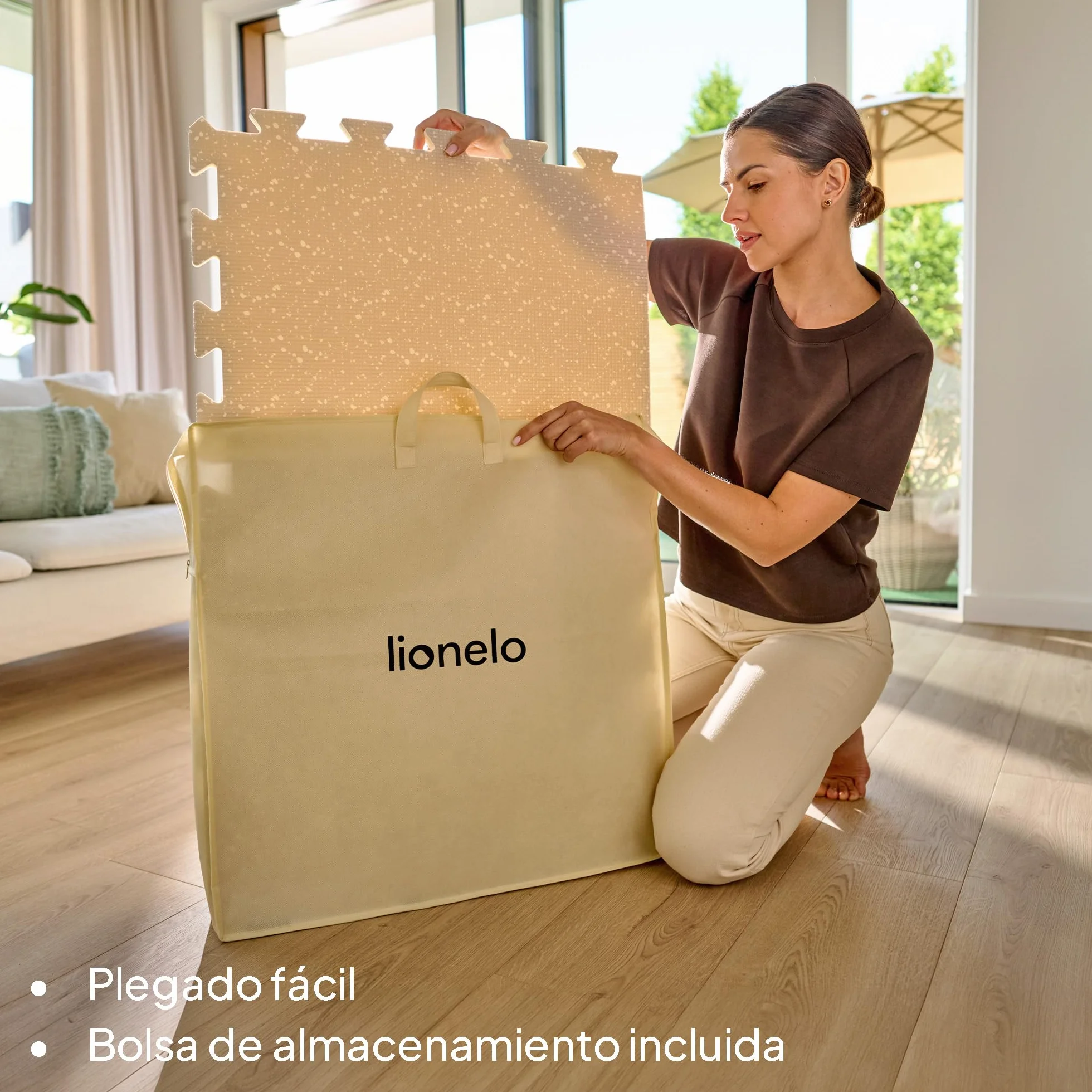 Lionelo YOKA Alfombra niños Puzzle de 6 Piezas para Gatear Doble Cara No tóxica Inodora Antideslizante Fácil de Limpiar 173 x 116 x 1,5 cm