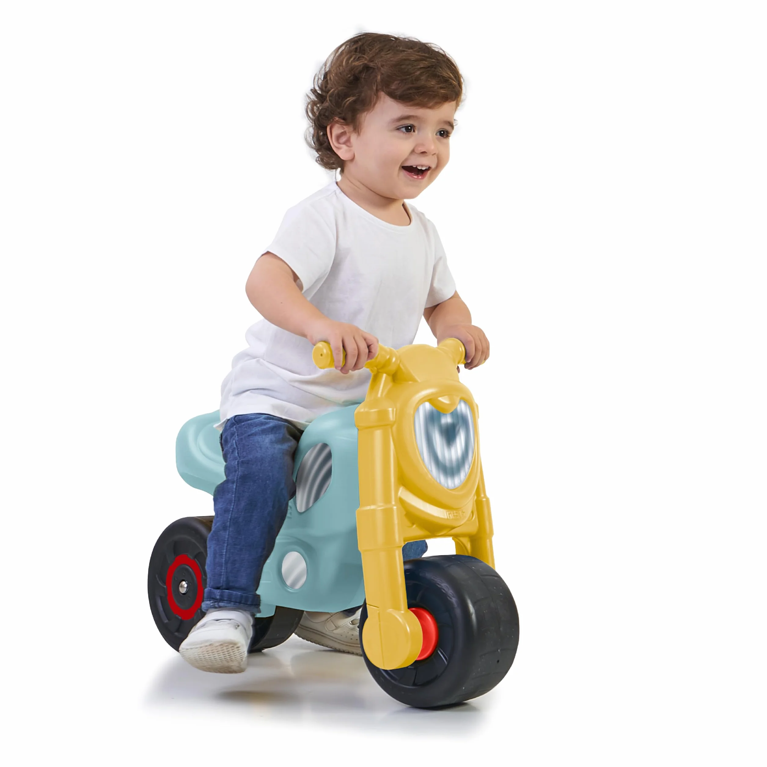 FEBER - Motofeber Casual, Correpasillos con Forma de Moto con un Diseño Que Transmite Relajación, Estable y Seguro, Desarrollo niños y niñas de 18 Meses a 3 años, Famosa (FED30000)