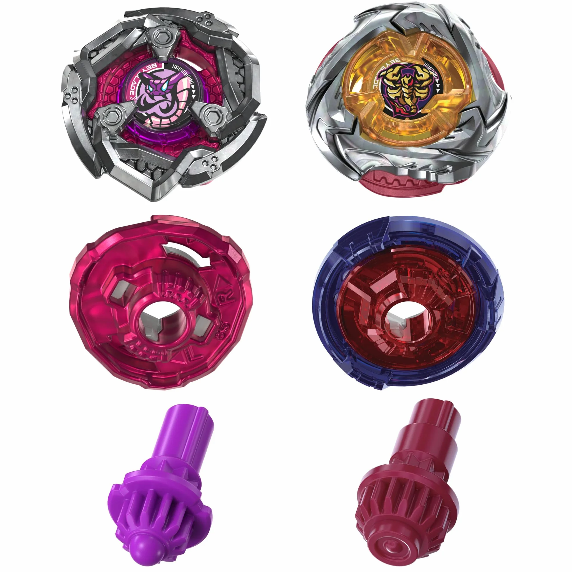 Beyblade X, Spear Scorpio 0-70Z UX y Tail Viper 3-85LO Bx, Pack Doble Takara Tomy con 2 Tops de rotación Derecha, Juego de Tops de Batalla, A Partir de 8 años