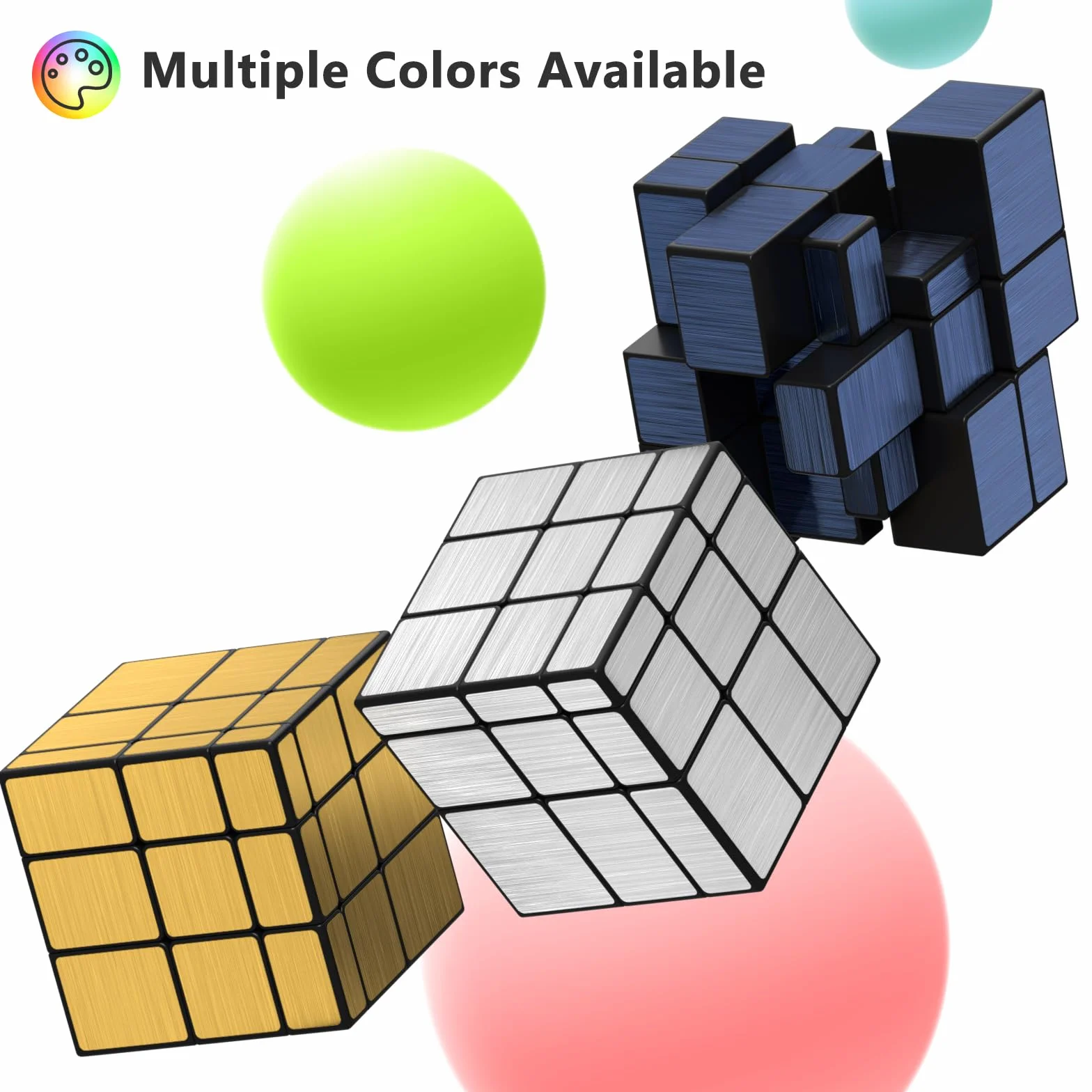 Vdealen Speed Cubo Magico 3x3x3 Mirror Magic Cube, Liso Espejo Cubo de Velocidad para Principiantes y Usuarios Avanzados, Regalo para Niños Adolescentes Adultos(Oro)