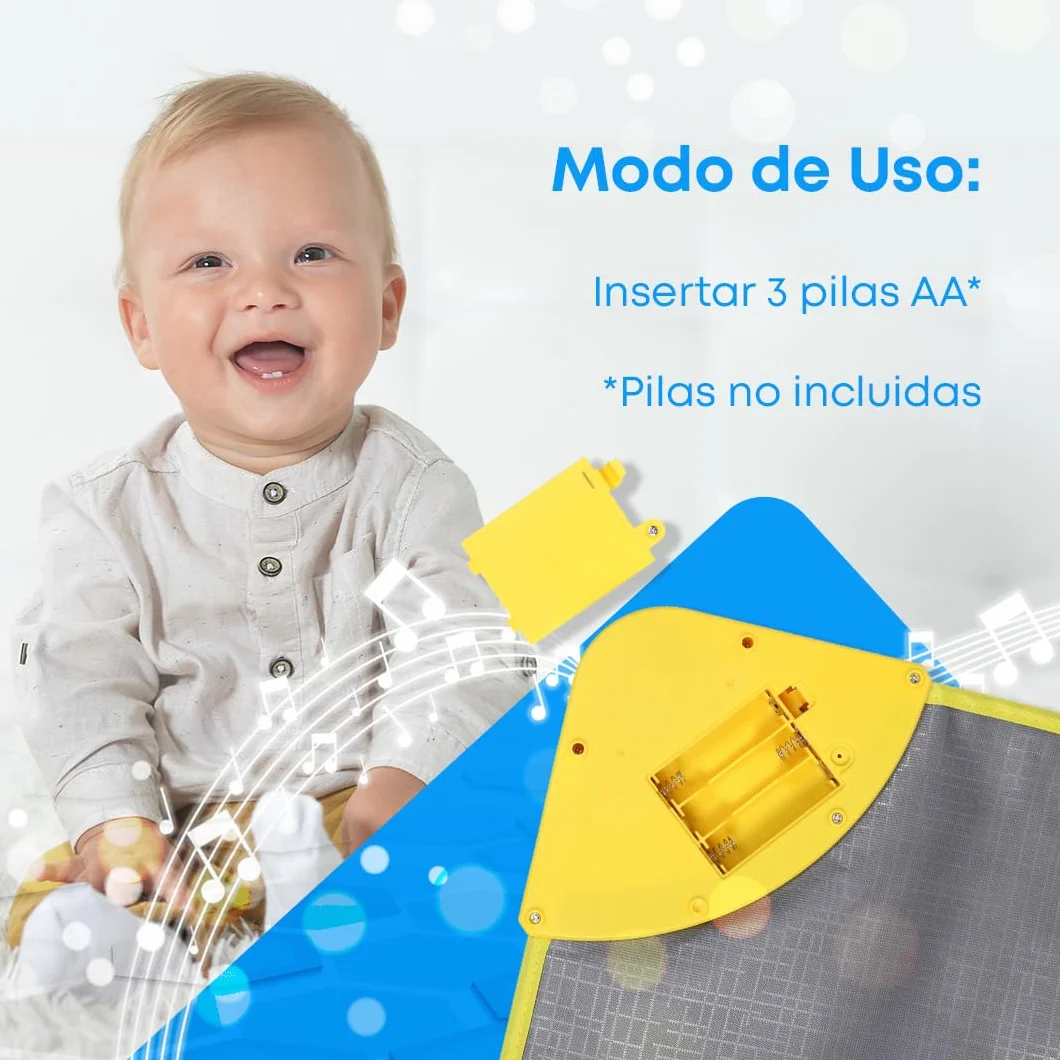 NK Alfombra Musical para Bebé con 8 Sonidos de Animales LED - Piano Infantil Juguete para Niños 3 4 5 años, Regalo Original Montessori Cumpleaños Navidad, Plegable, Función Record/Playback (110x36cm)