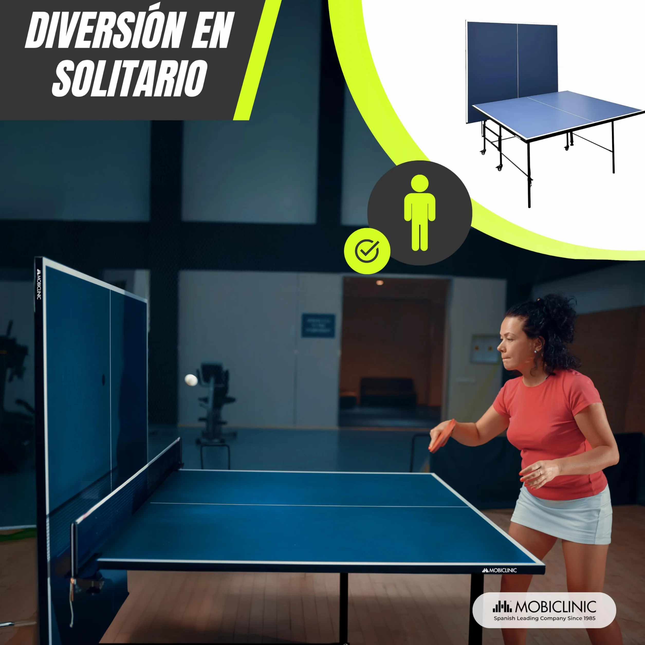 Mobiclinic Mesa de Ping Pong Plegable 274x152.5x76 cm Tokyo Azul