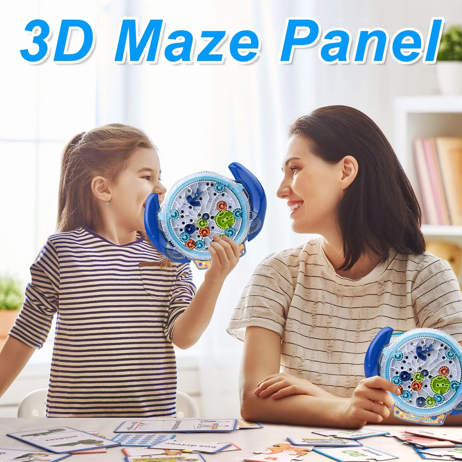 Chiluxendo Bola Laberinto(Azul), Games Maze Puzzles Juego de Rompecabezas 3D con Bolas, Ball Juguetes Educativos Control de Engranajes, Laberintos para Niños de Paciencia Regalos Mayores de 4 Años