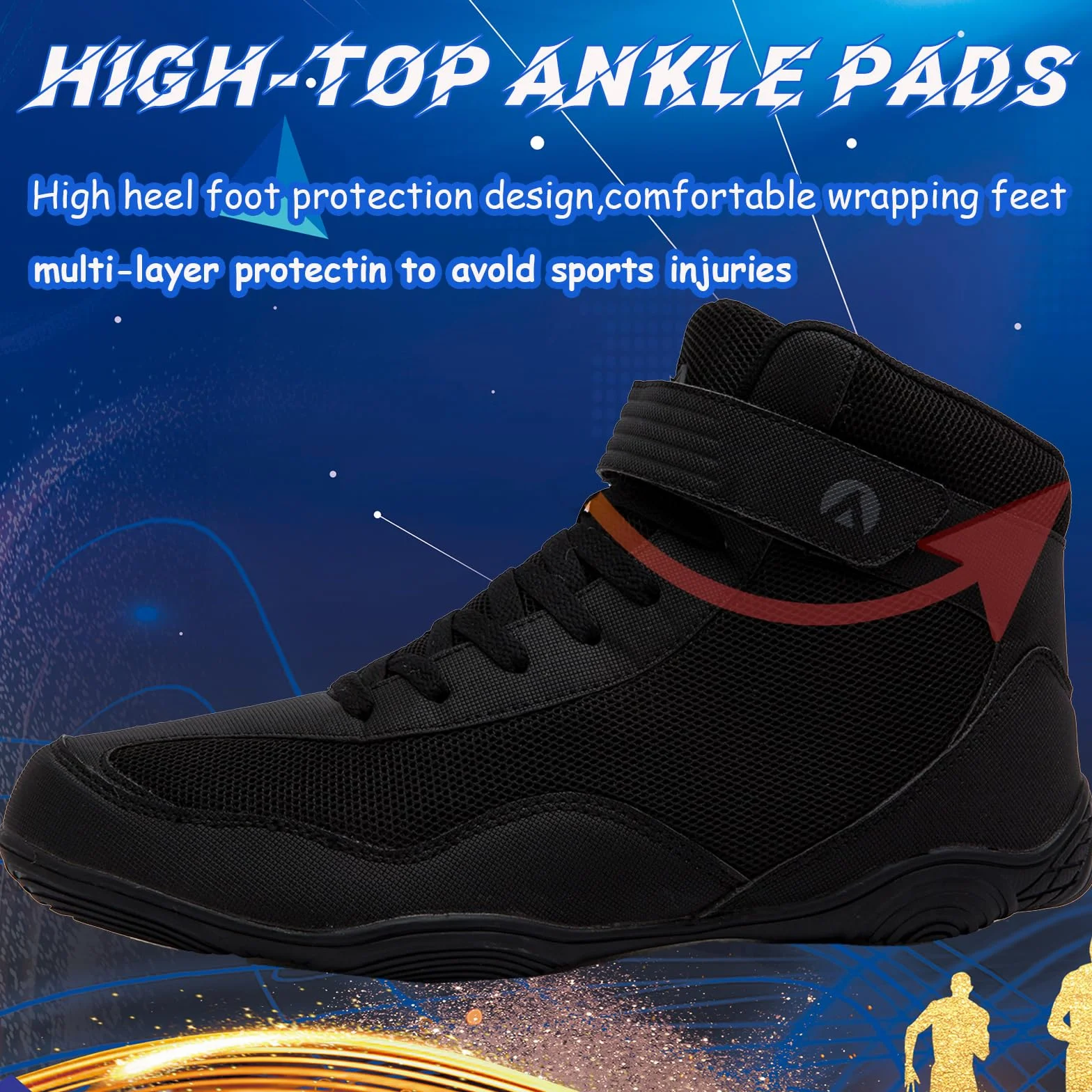 Botas de Lucha Profesionales para Hombre Zapatos de Boxeo Ligeros