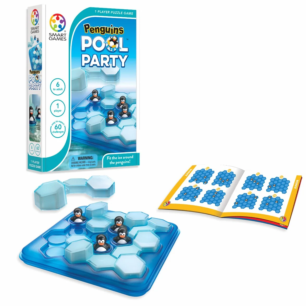 SmartGames - Penguins Pool Party | Juegos De Mesa para Niños | Juegos Educativos 6 Años O Más | Juego De Mesa Infantil | Rompecabezas Niños | Juegos Infantiles