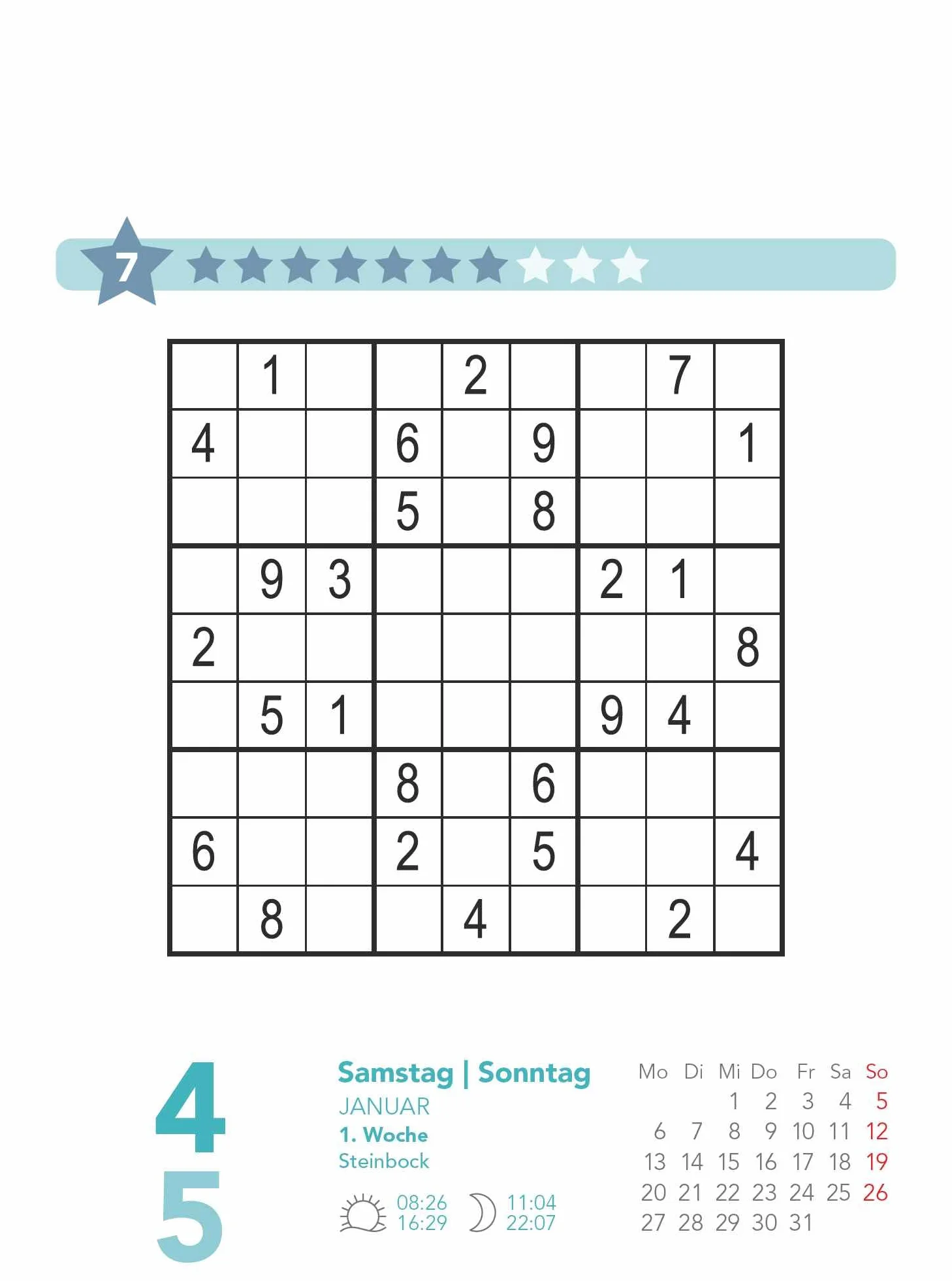 Stefan Heine Sudoku schwierig bis extrem 2025 - Tagesabreißkalender -11,8x15,9 - Rätselkalender - Sudokukalender
