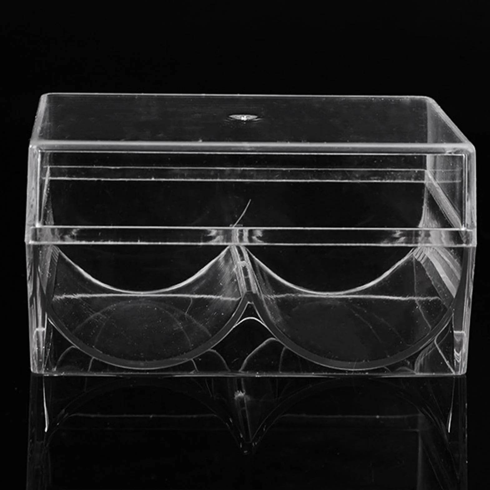 Bandeja de almacenamiento de fichas – Soporte para 40 fichas de póquer de tamaño estándar | Soporte de cartas de acrílico transparente reutilizable con tapa a prueba de polvo, accesorios de mesa de