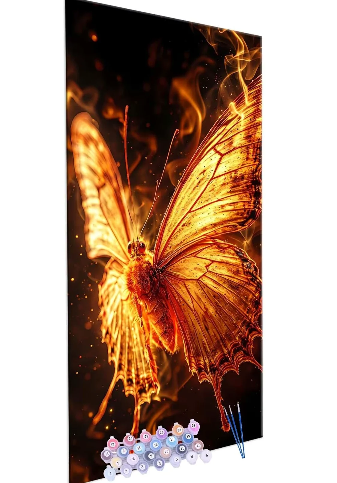 Pintura por Números para Adultos, 70x140cm Acrílica Pintura por Números para Niños Adultos Principiantes Pintura con 3 Pinceles Acuarela Mariposa de fuego Paint by Number Niños Decor del hogar R695