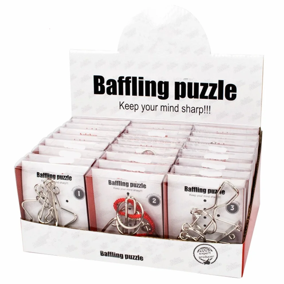 24 Piezas Juguetes Mágicos de Alambre de Metal Set - 3D Rompecabezas Brain Teaser Puzzle - IQ Inteligencia Juguete Educativo - Juego Niños y Adolescentes