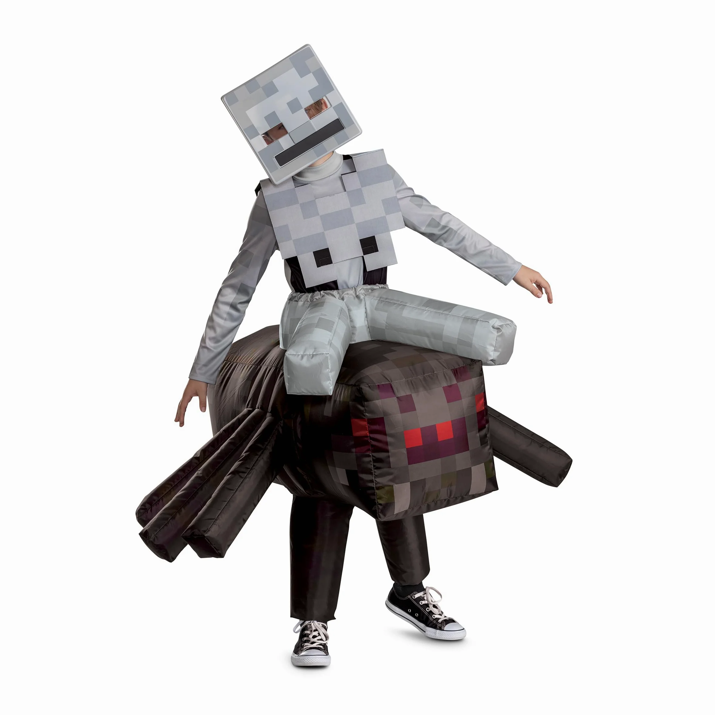 Disguise Disfraz inflable oficial de Minecraft Spider Jockey con ventilador inflable de Minecraft