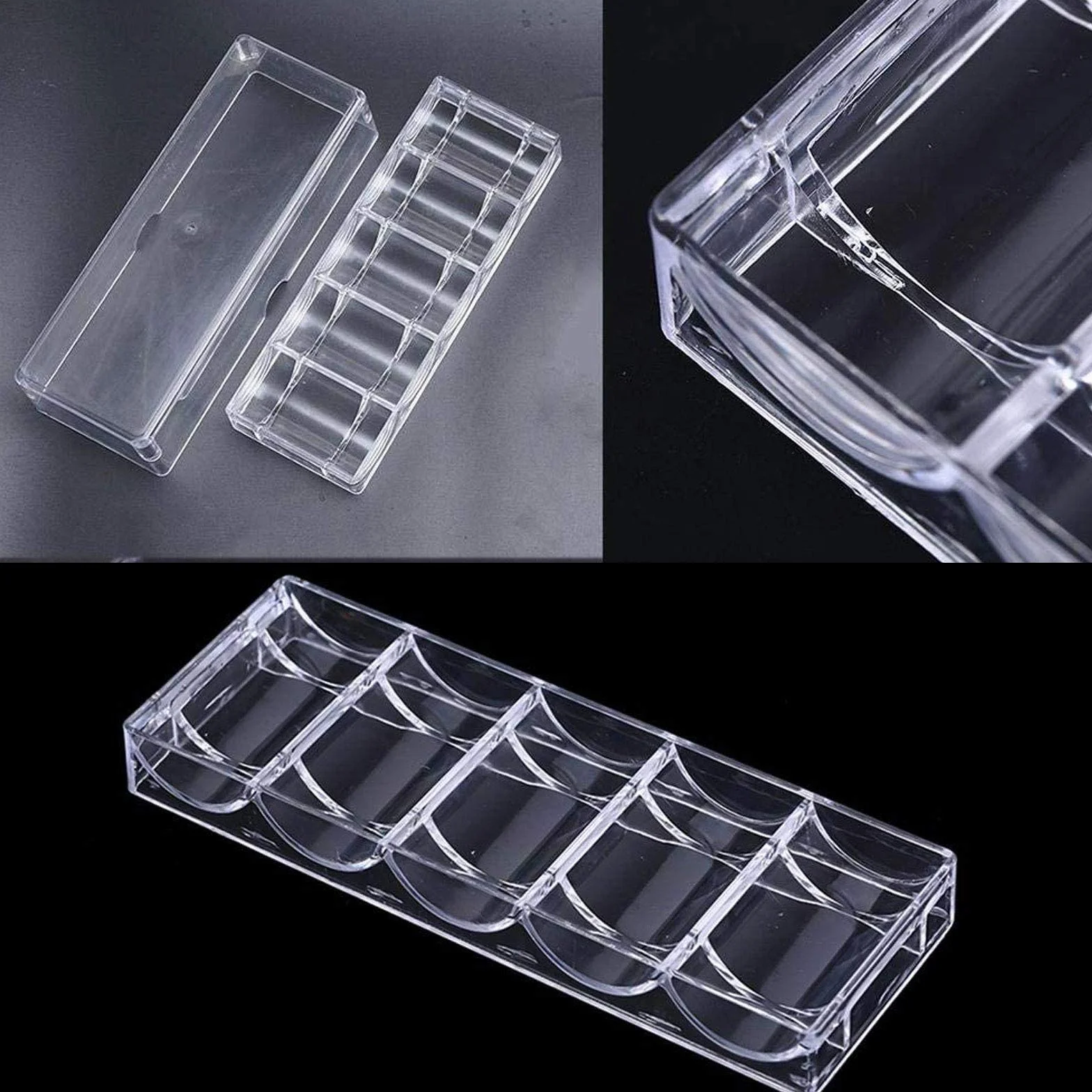 2 Piezas Caja da Fichas de Póquer Bandeja de Fichas de Póquer Transparente Caja de Almacenamiento de Chips Con Tapa para Almacenamiento de 100 Fichas para Accesorios para Fichas de Póker de Casino
