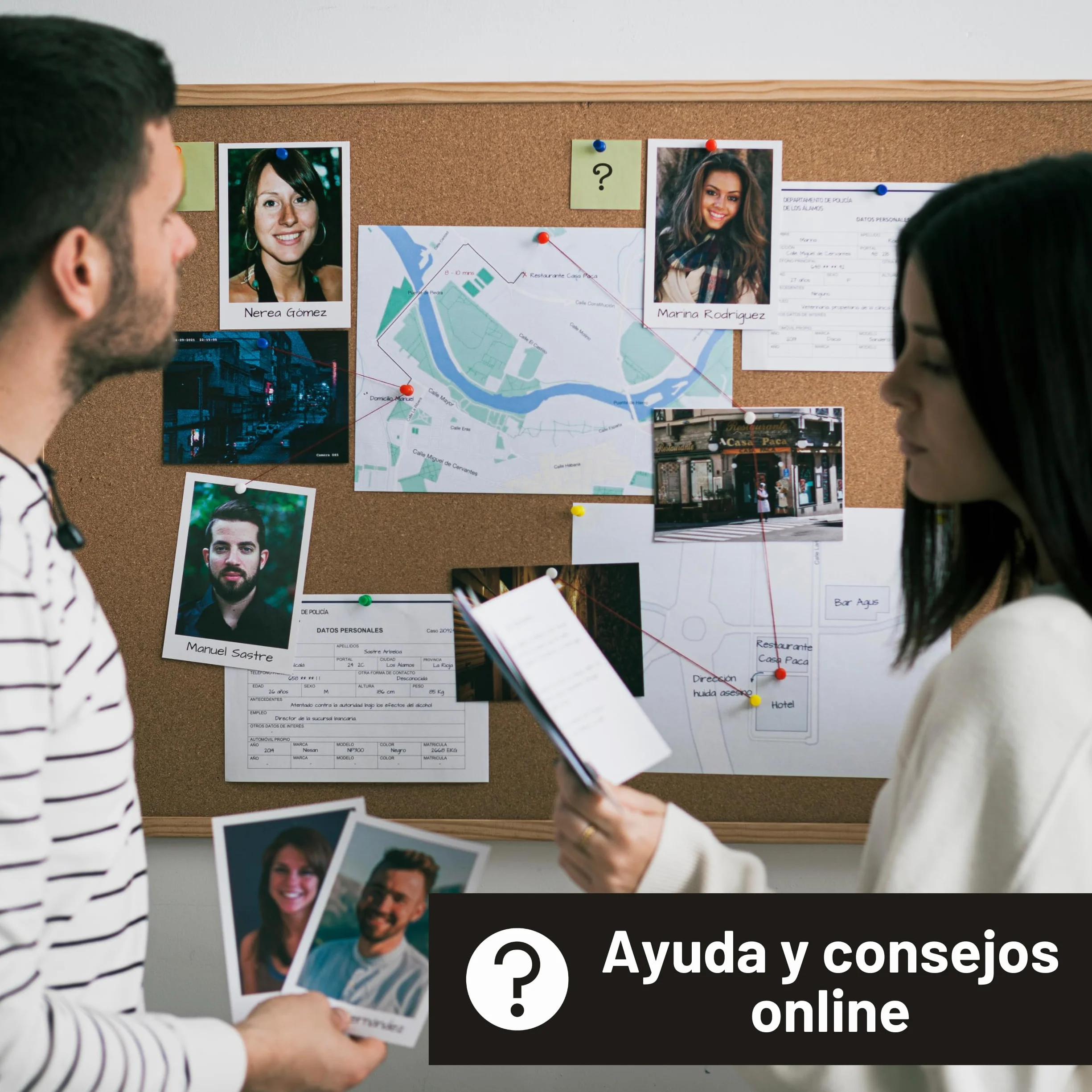 Caso 1: El Crimen de Los Álamos. Juegos de Mesa Adulto, Caso Policial para Resolver Misterio en Casa, Escape Room Juego de Mesa Resuelve el Crimen como Detective.