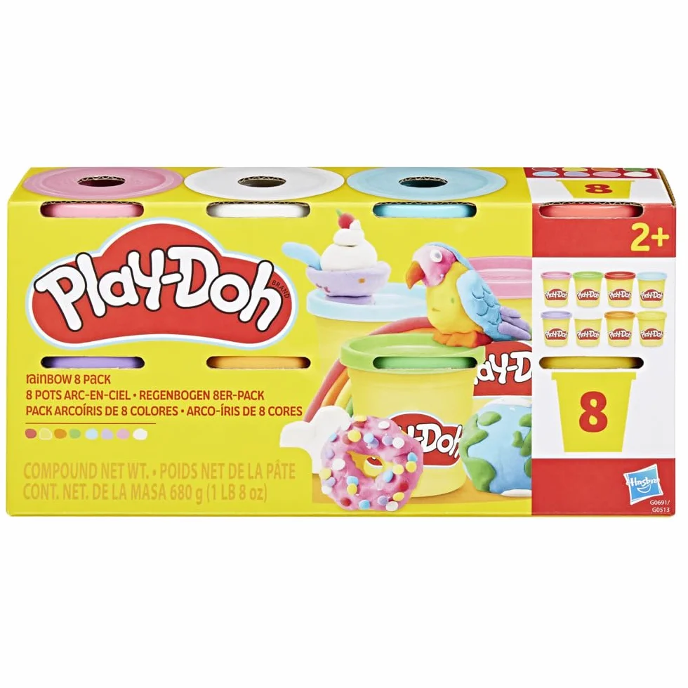 Play-Doh, Pack de 8 Botes de 85 Gramos de Colores del arcoíris