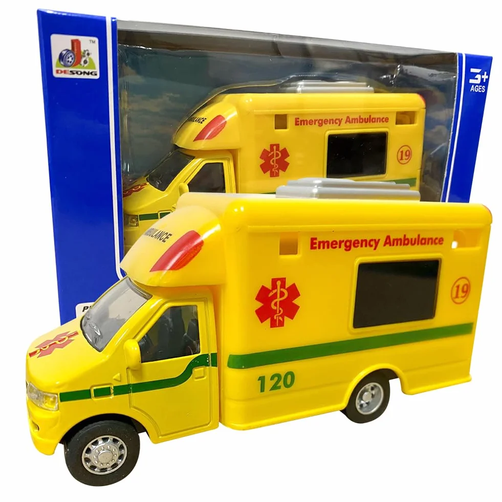 Juguete de Ambulancia de Emergencia, Educativos Metálico Mini Coches de Juguete, Regalo para Niños y Niñas Coche de Juguete para Niños a Partir de 3 Años 12.8 X 5.5 X 6.8 cm