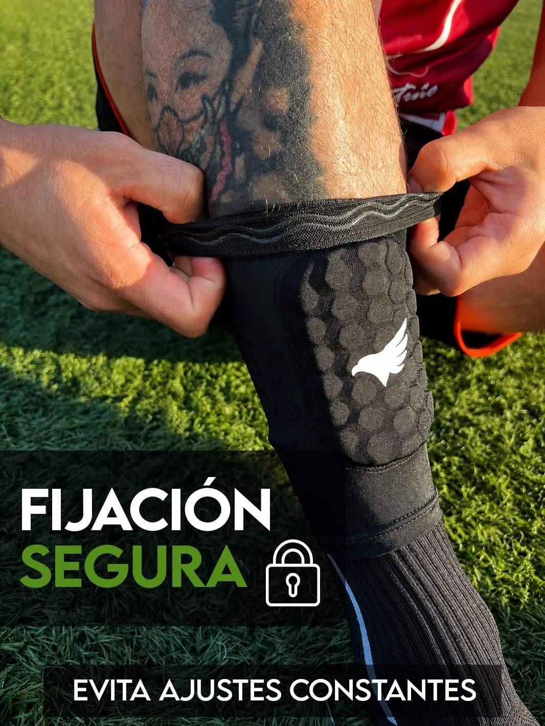 Light Pro Mini Espinilleras Integradas para Fútbol, Protectores de Espinilla Ultraligeras