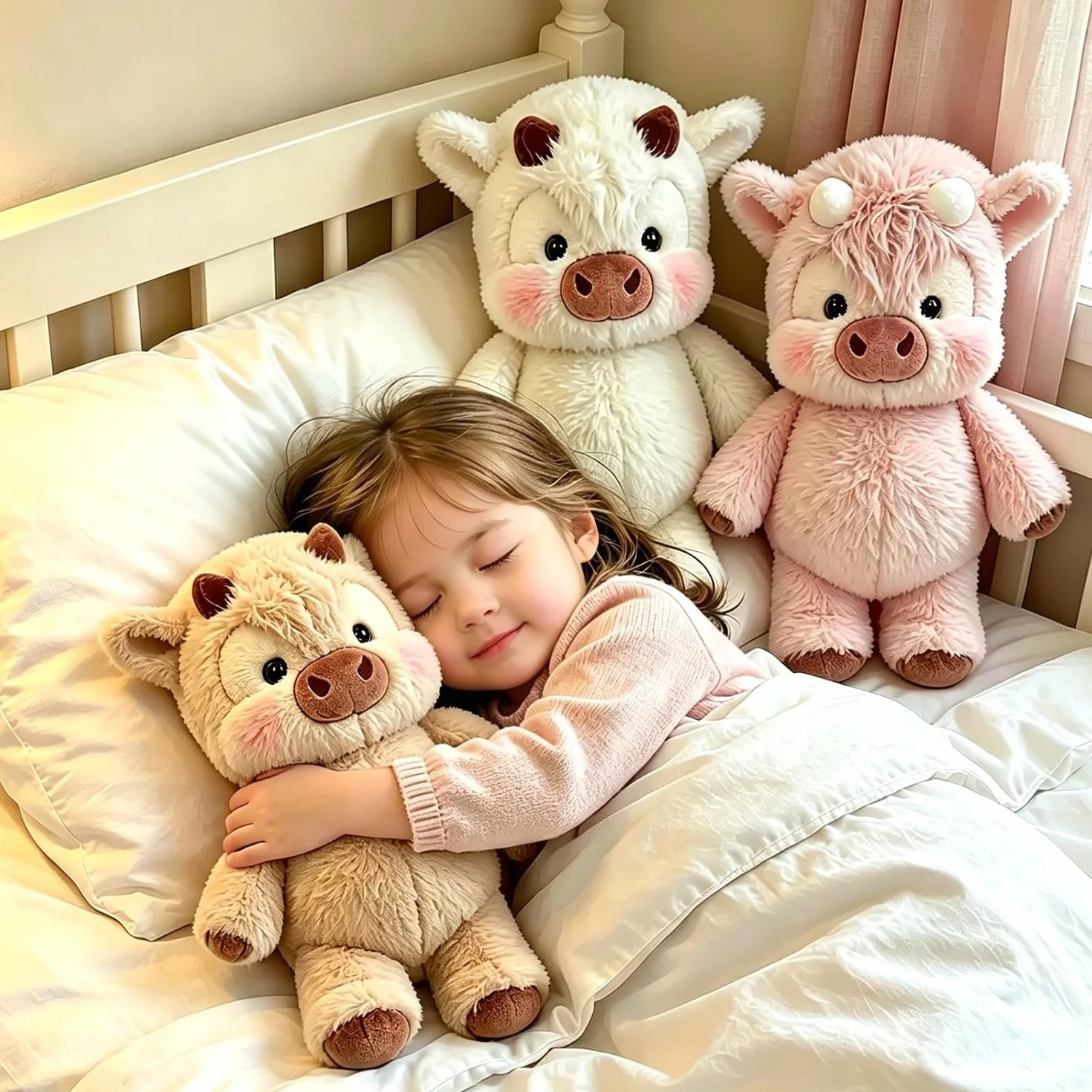 Peluche Que Corre, Peluche Vaca, 45 cm, Adorables Animales De Peluche, Aliviar El Estrés y para la Decoración del Hogar (Caqui)