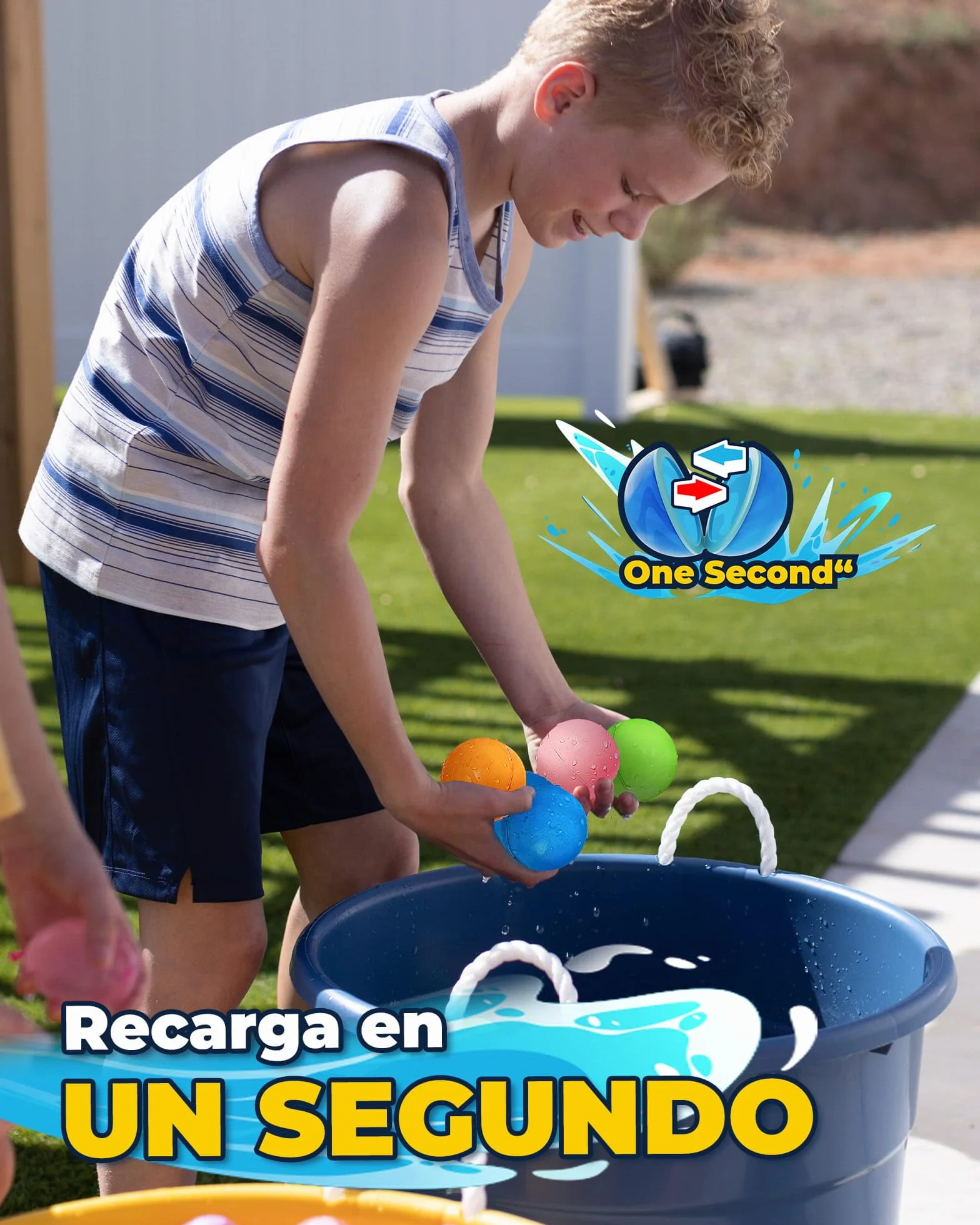 Globos de Agua Reutilizables 6 Piezas Recargables Autosellante Llenado Rápido para Niños Adultos Juguetes de Verano Exteriores