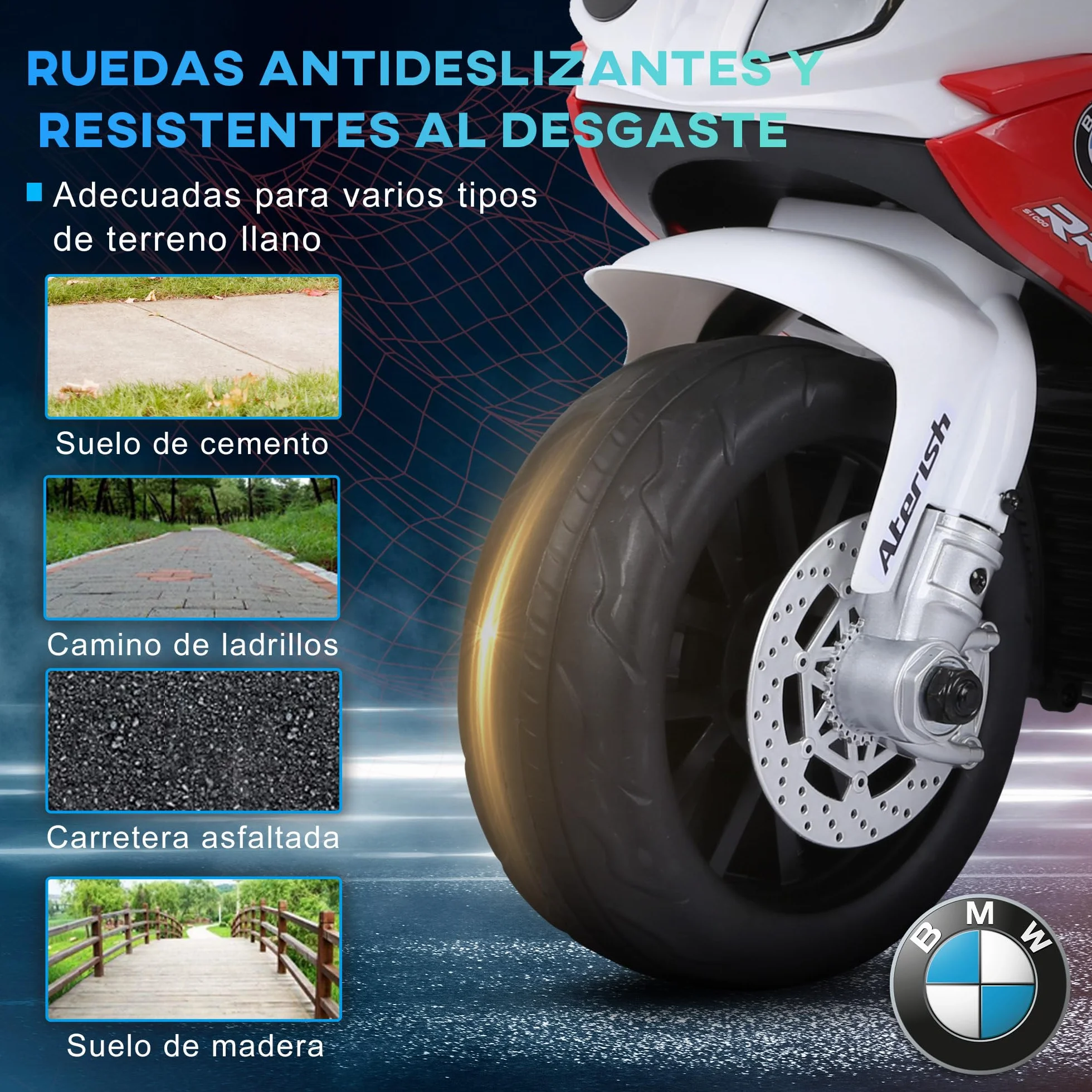 HOMCOM BMW S1000RR Moto Eléctrica para Niños 6V 20 kg Rojo