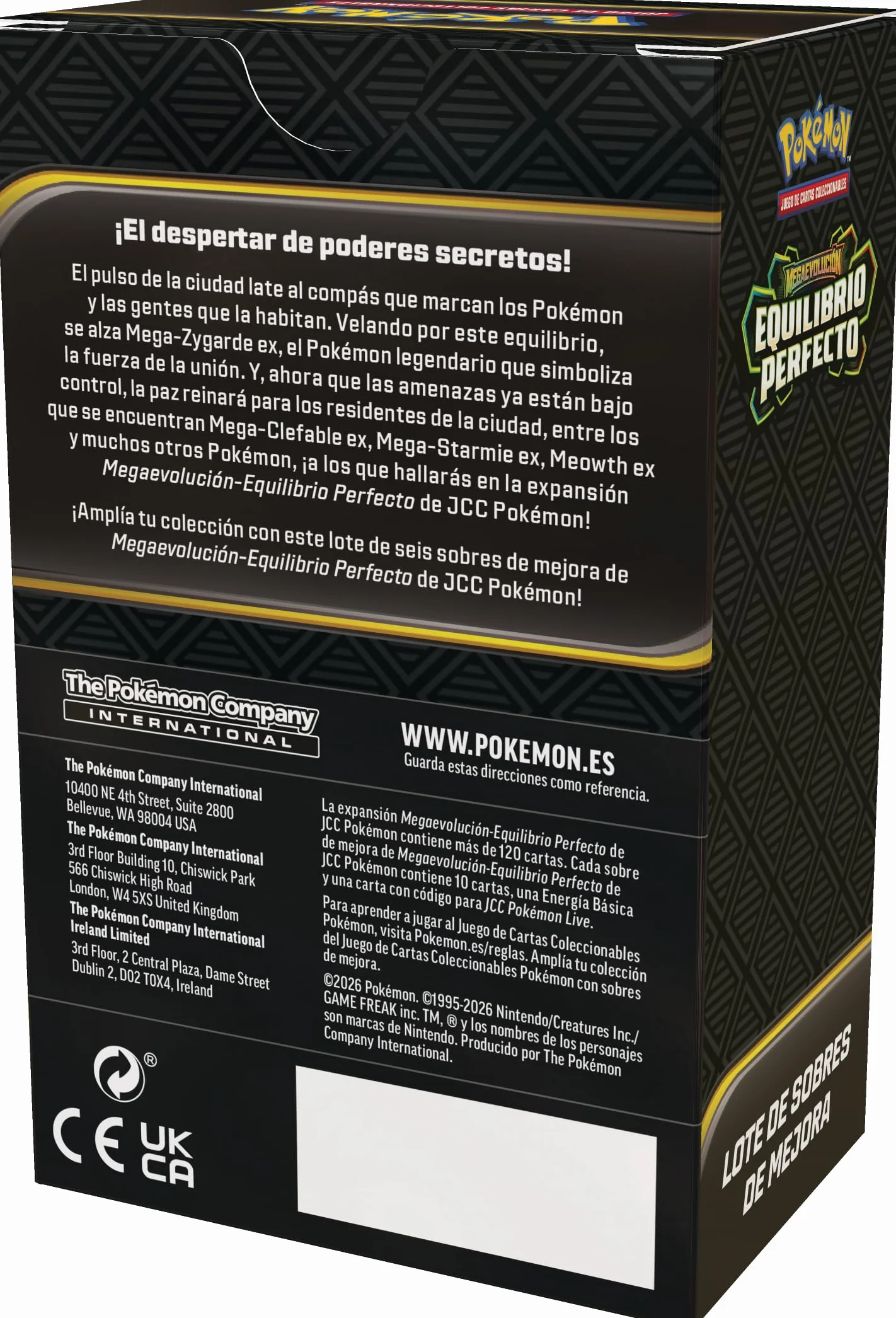 Pokémon JCC Megaevolución-Equilibrio Lote 6 Sobres de Mejora