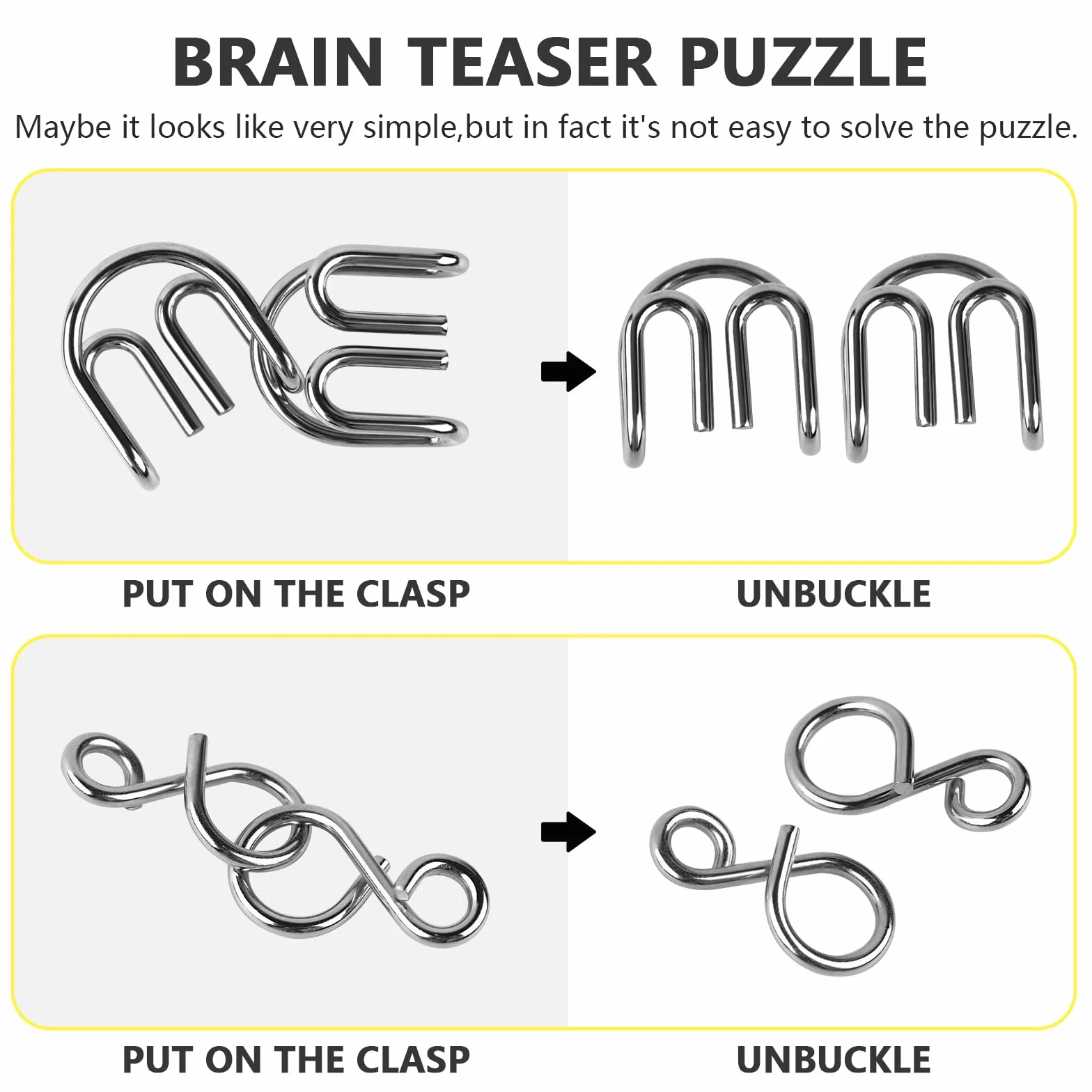 15 Piezas Rompecabezas de Metal, Juegos de Ingenio Rompecabezas Metal Classic Mini IQ Puzzle, Juguetes Inteligencia Educativos Regalo para Adultos Niños Adolescentes