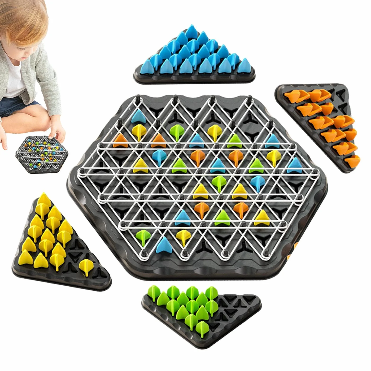 Chain Triangle Chess Game Puzzle Interactive Thinking Toy