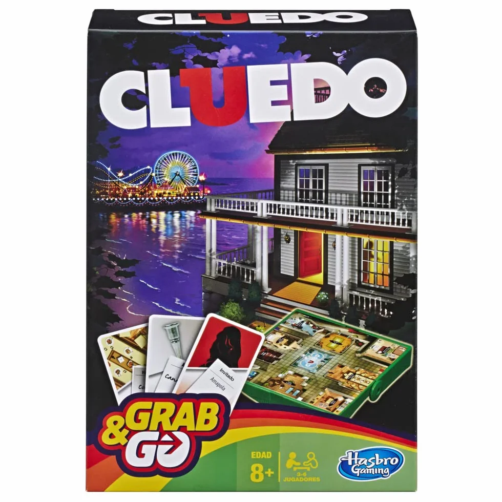 Hasbro Gaming Cluedo Grab & Go Juego de Mesa Detectives Viaje Multijugador Regalo Niños