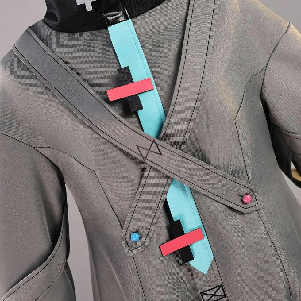 Zhongkaihua Miku - Disfraz completo de cosplay con chaqueta, falda, calcetines, tocados y decoraciones de cruz, traje de personaje de anime para cosplay, Halloween, carnaval para fanáticos